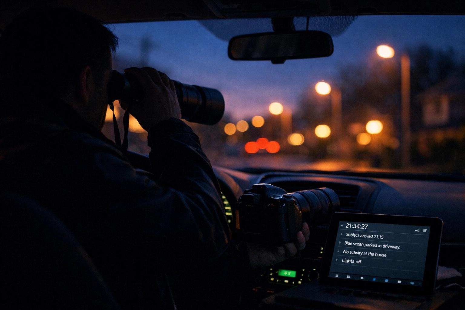 The Privacy Wall: Why Court-Admissible Evidence is Harder to Get in 2026 Licensed investigator conducting legal surveillance operation with professional documentation equipment