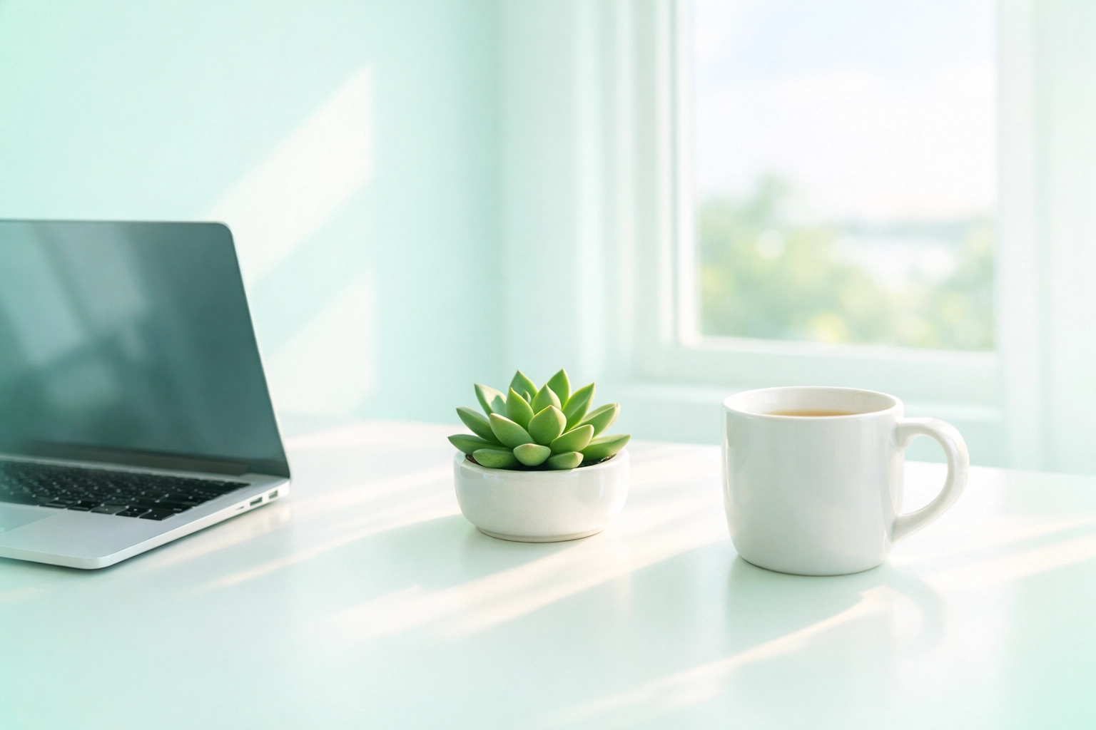 Pristine office desk in Cedar Falls showcasing a clean workspace maintained by professional commercial cleaners.