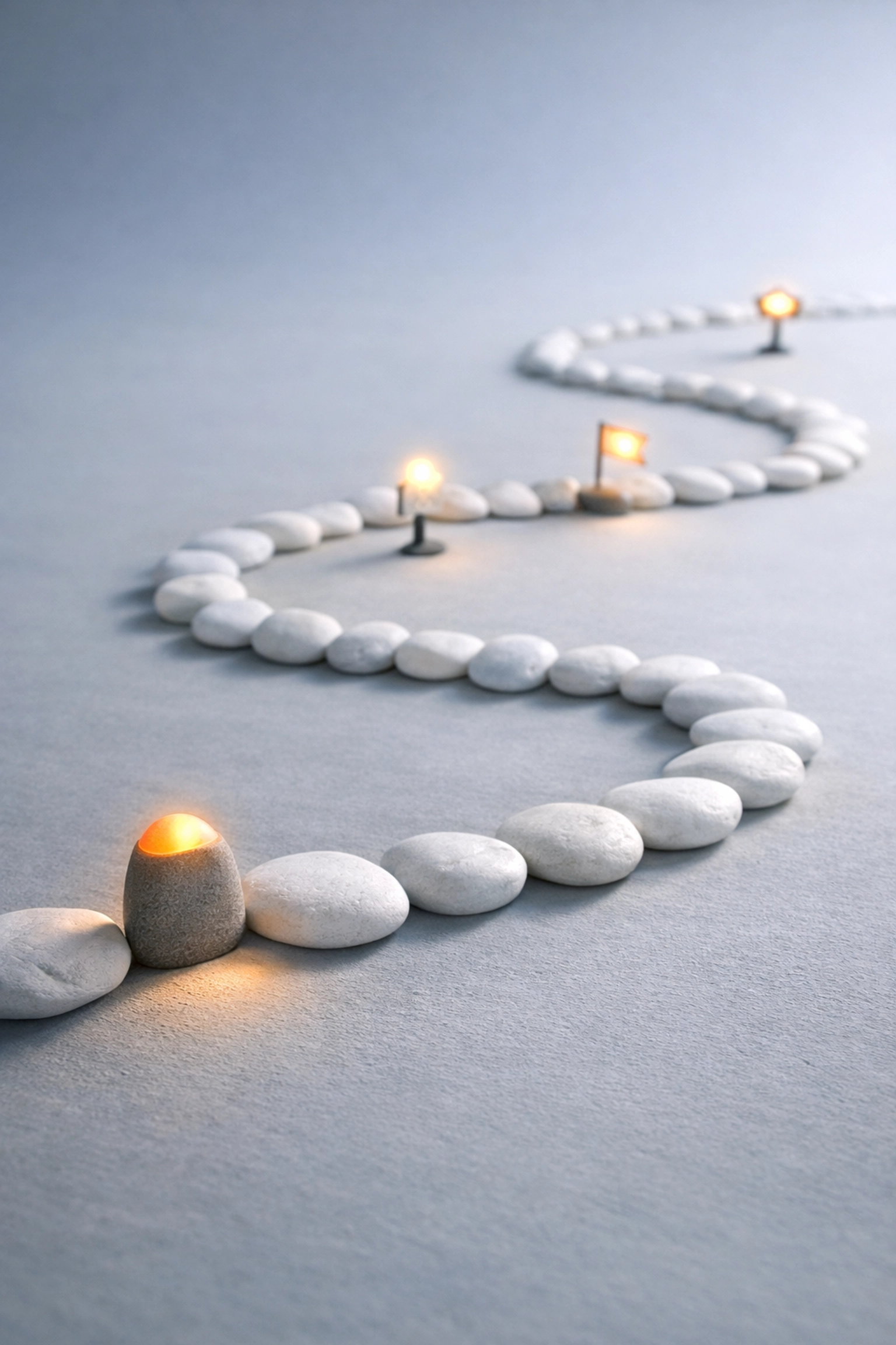 Buyer journey path with milestone markers representing micro-conversions in attribution framework