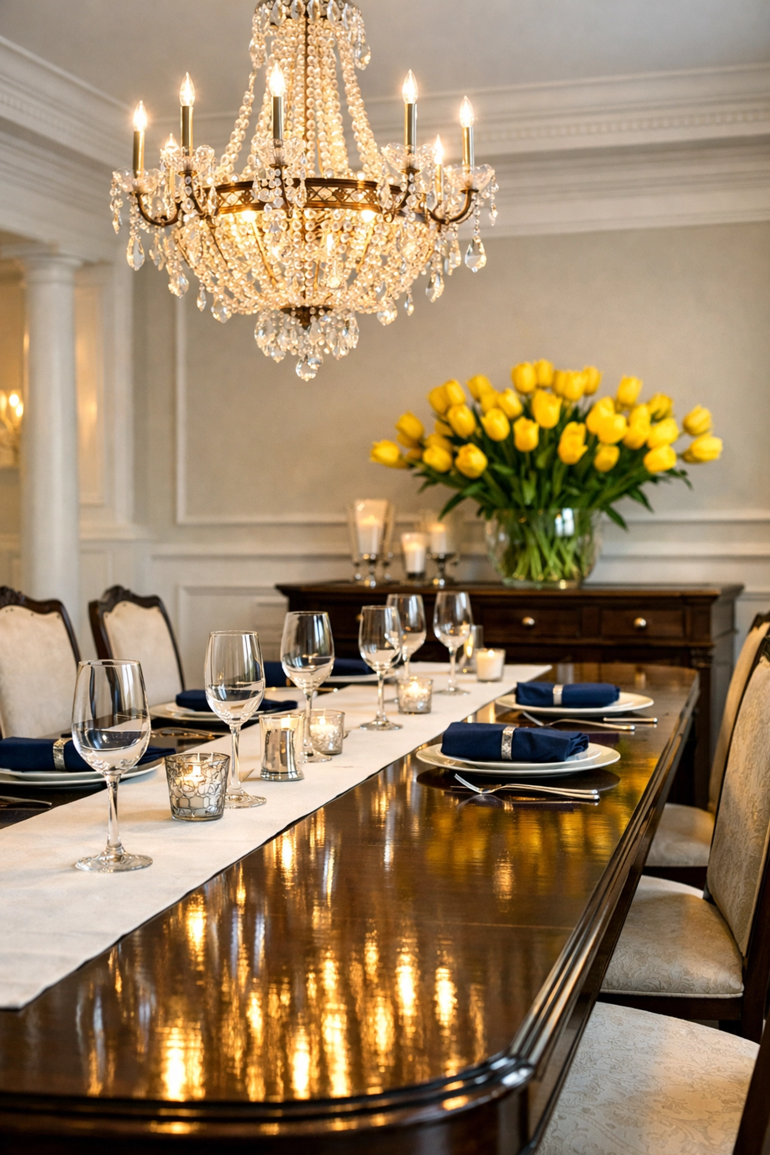 Polished luxury dining room in Carlisle with dust-free surfaces and immaculate furniture.