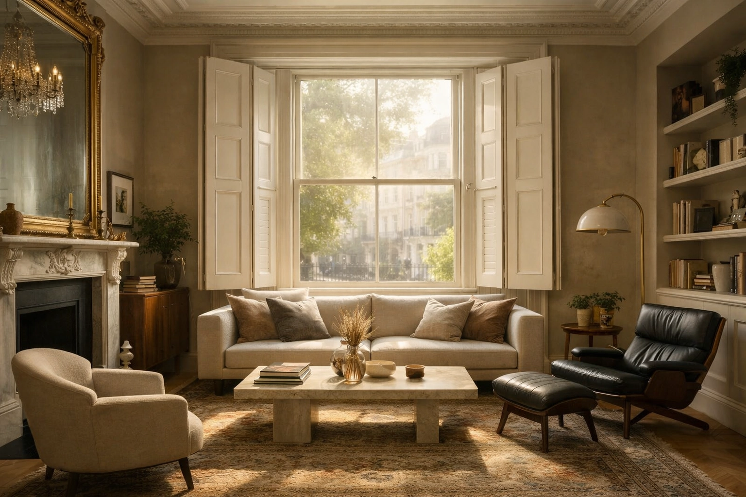 Secondary glazing installed on a Victorian timber sash window in a London heritage home.