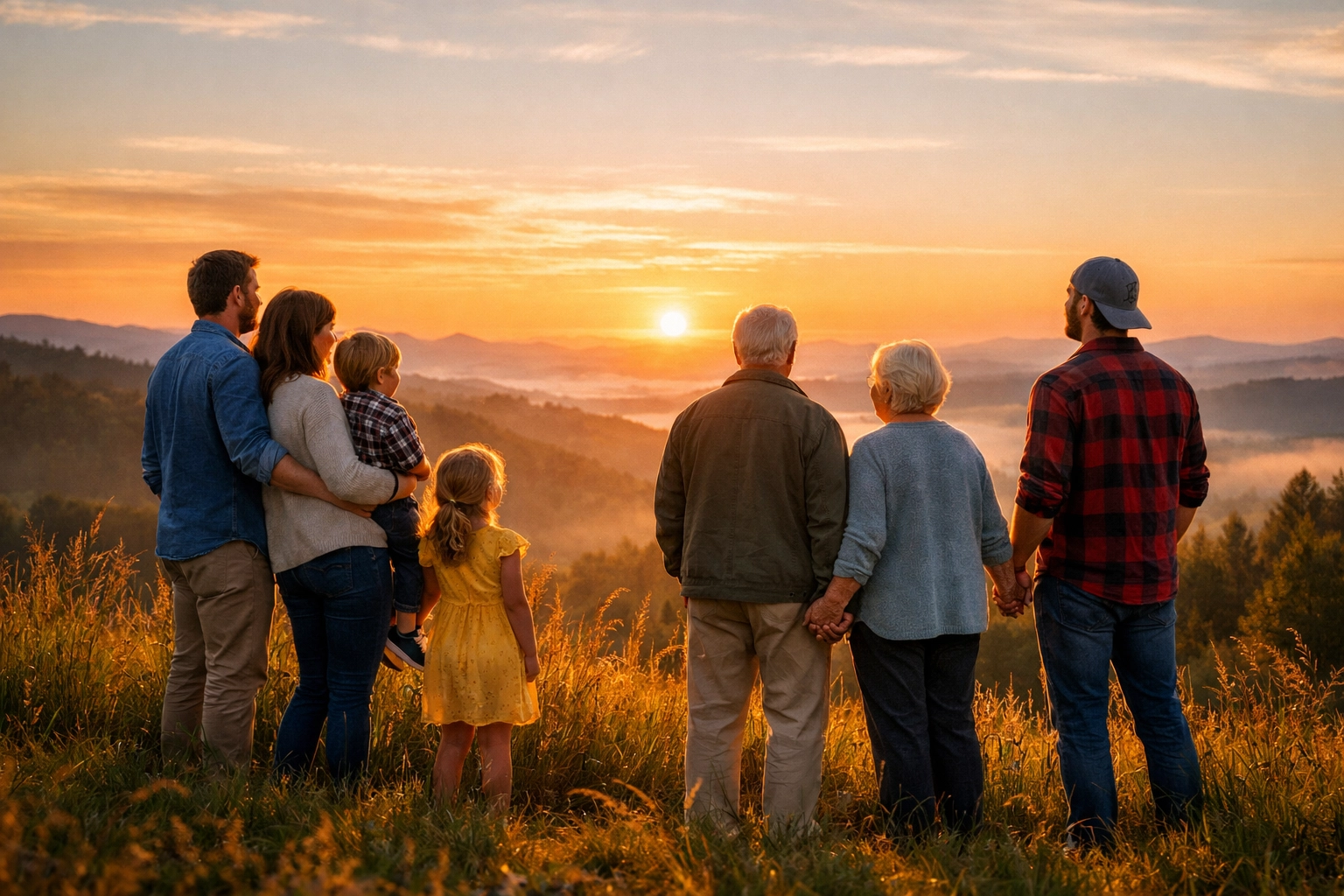 Diverse believers standing together at sunrise representing the Church as the living Body of Christ.