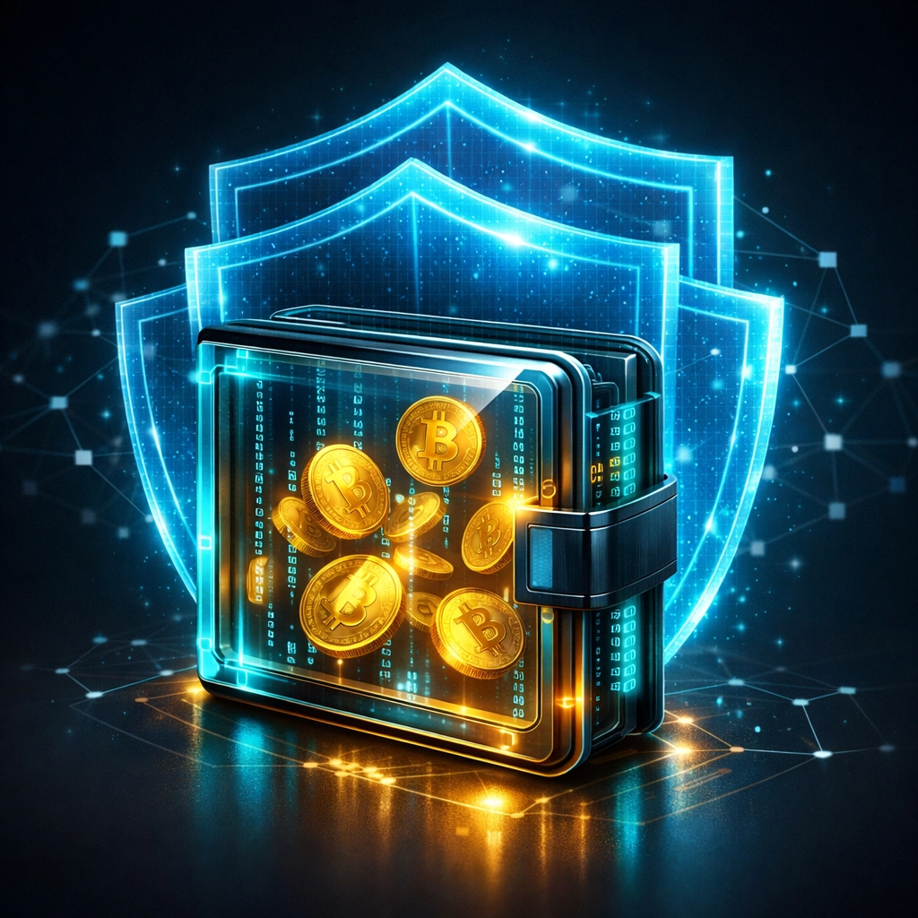 Self-custody crypto wallet with private keys and security shields for merchant payment control