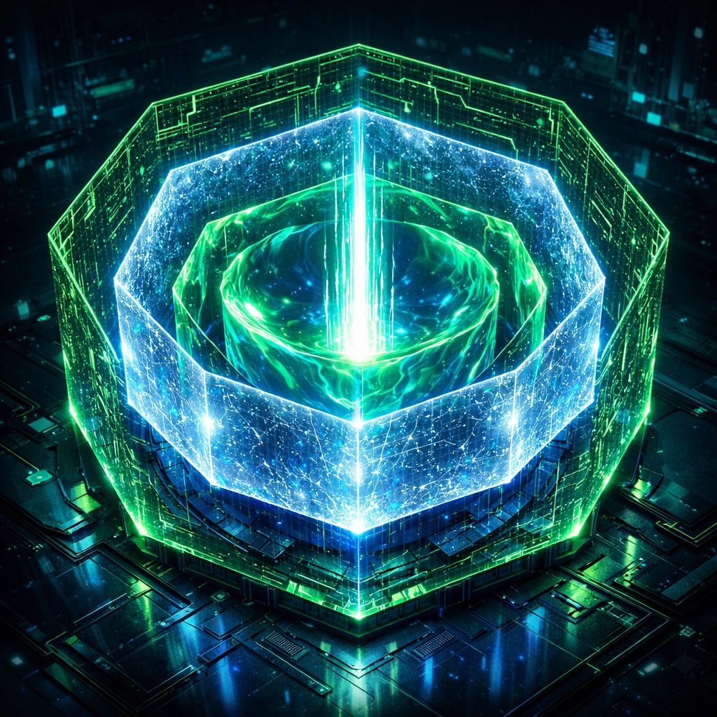 Multi-layered digital security shields protecting a data core for proactive network threat prevention.