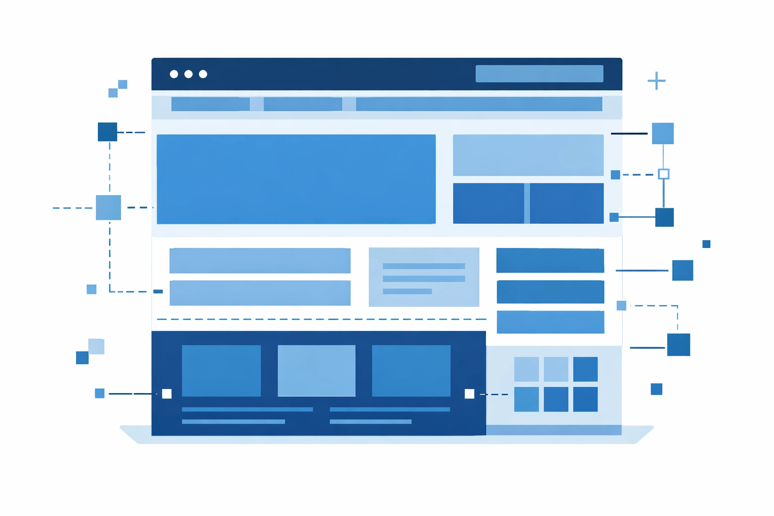 A structured website blueprint representing a strong foundation for on-page SEO elements.