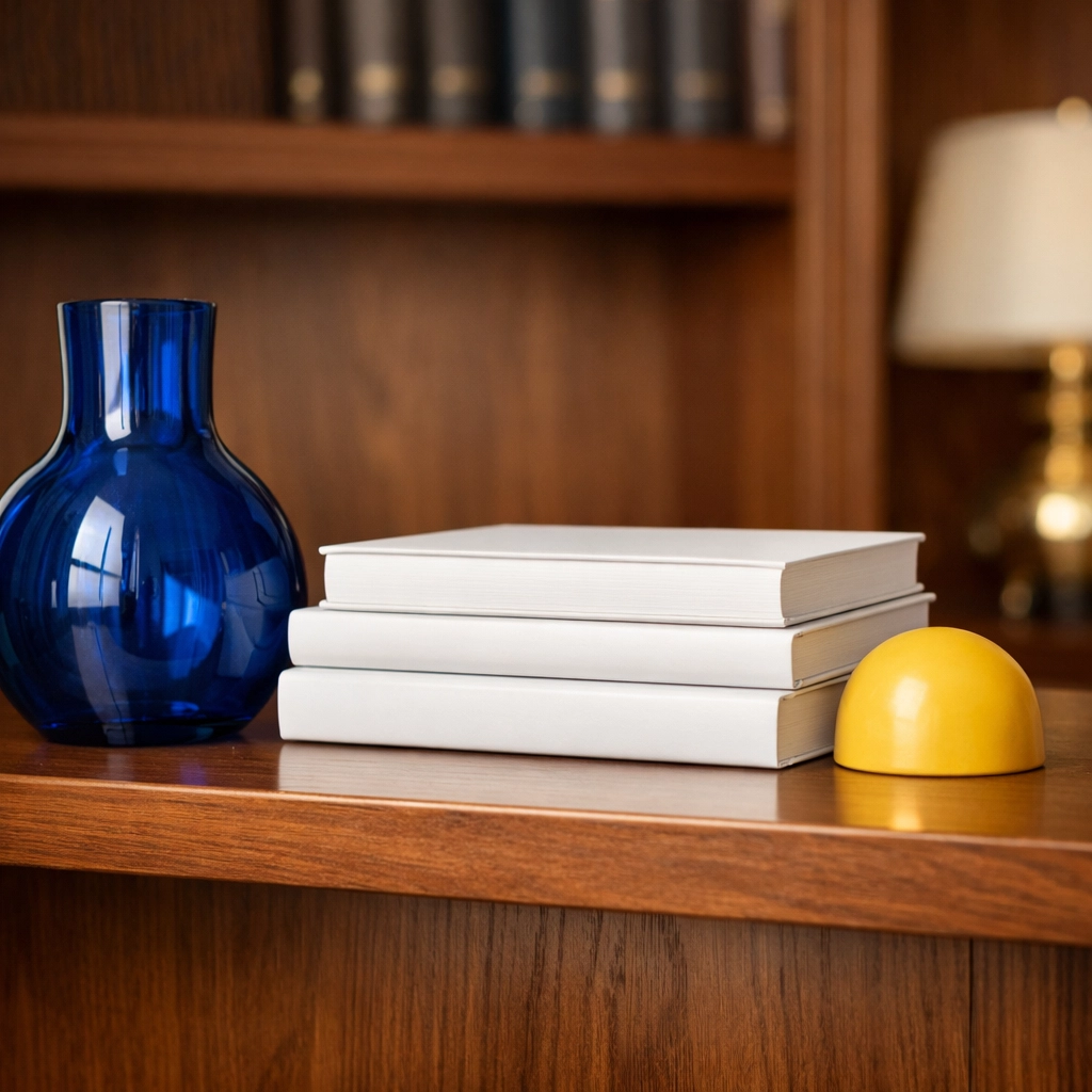 Close-up of a perfectly dusted bookshelf from a professional house cleaning Townsend MA.