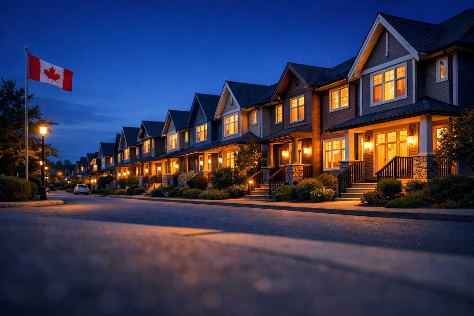 A peaceful Canadian residential street representing accessible emergency loans for homeowners across Canada.