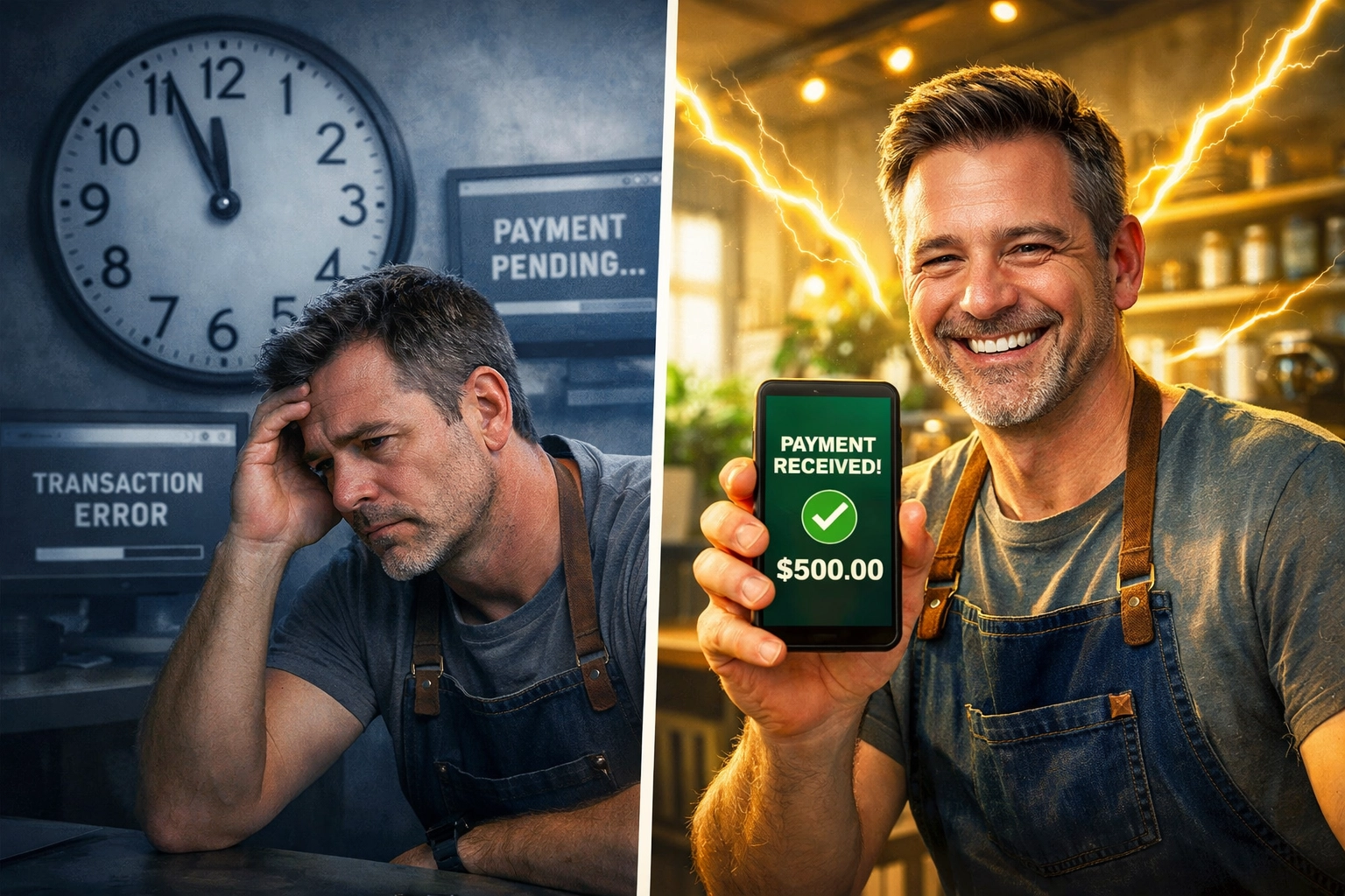 Instant crypto payment confirmation versus delayed transaction processing for small business merchants