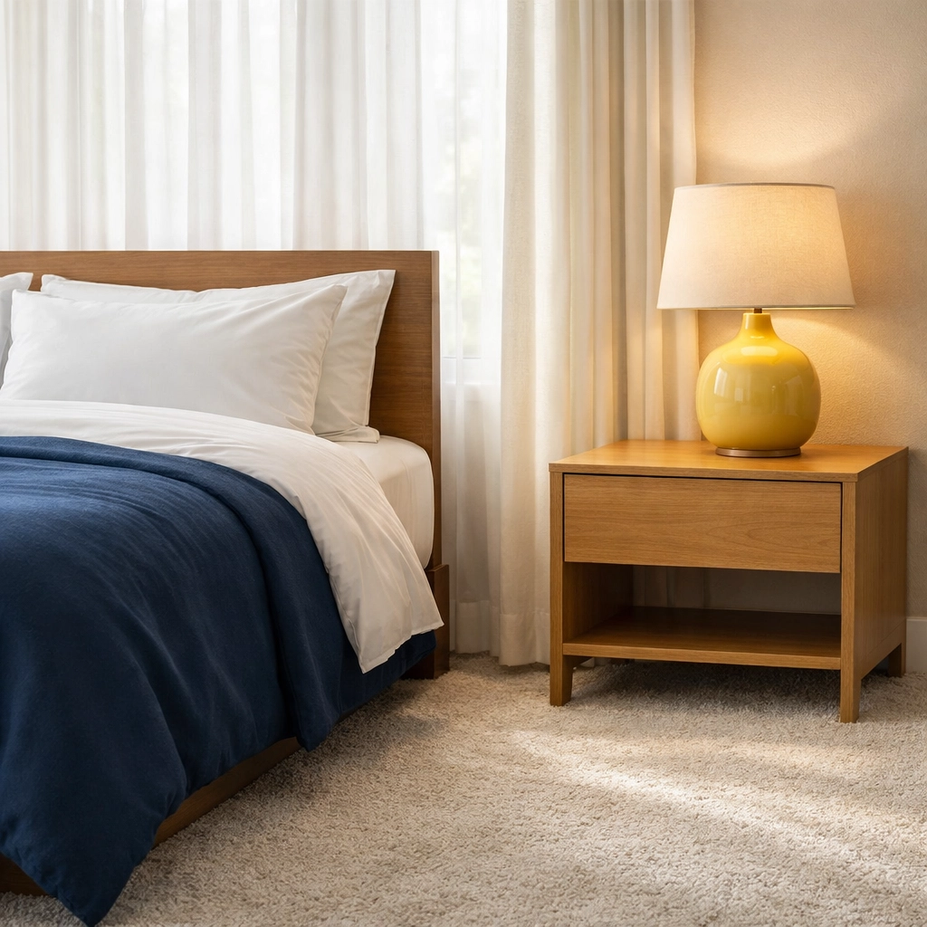 Dust-free bedroom with fresh linens illustrating reliable weekly house cleaning in Berlin, MA.