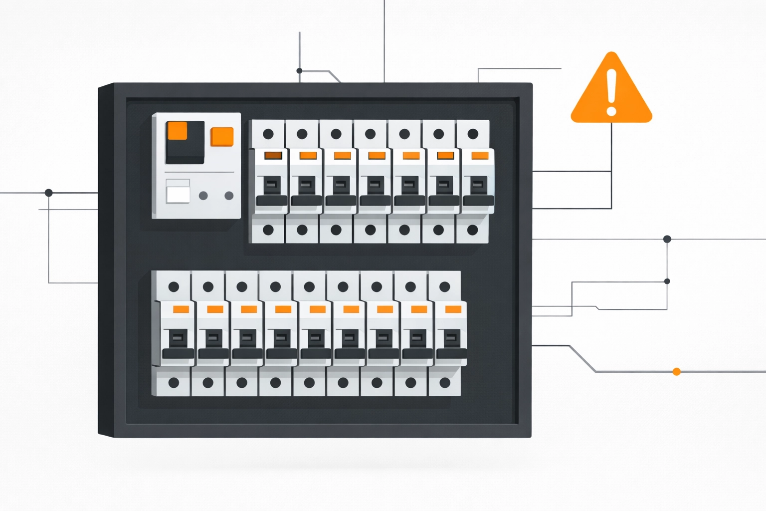 Elektro-Verteilerkasten (technische Vektor-Illustration) – Elektro-Zentrum 1050