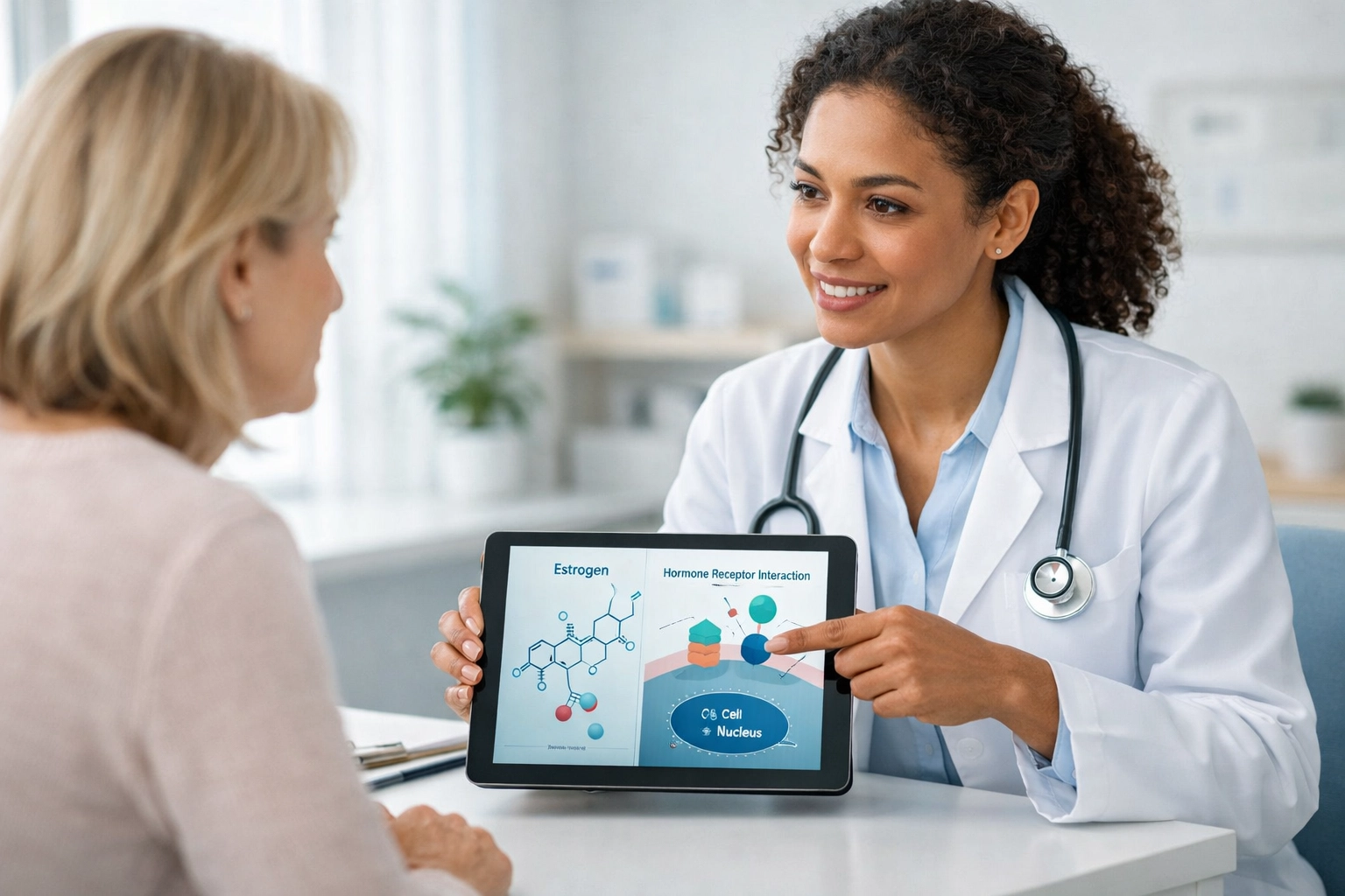 Healthcare provider explaining tirzepatide mechanism to patient during Arizona medical weight loss consultation