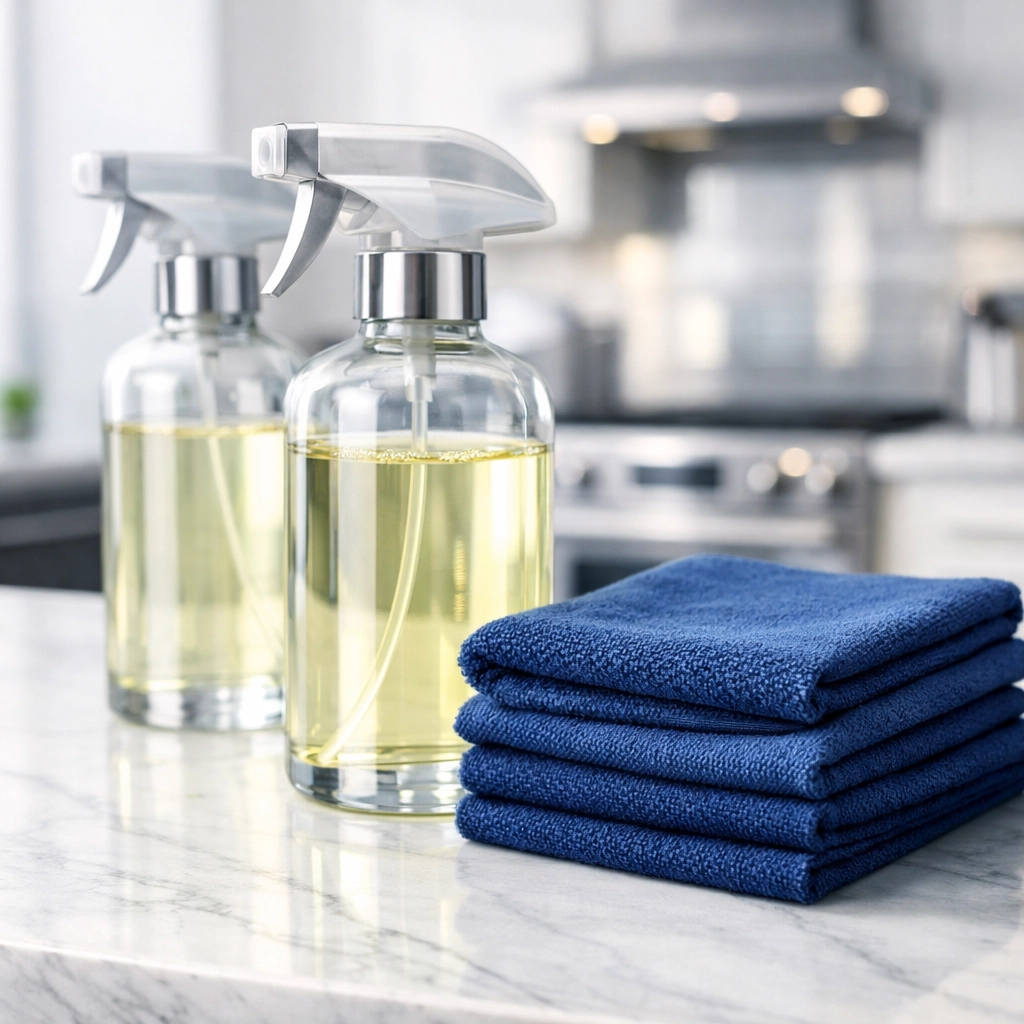 Professional eco-friendly cleaning tools showcasing Ninja-Level Efficiency for luxury home maintenance.