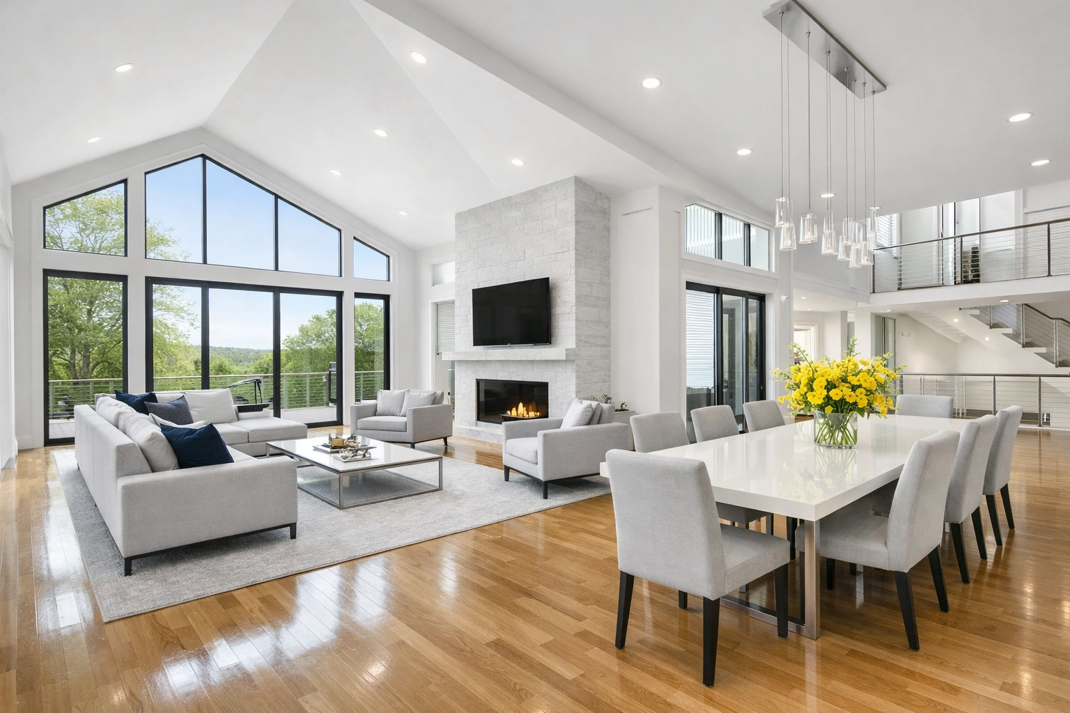 Large open-concept Massachusetts home showing how square footage determines the house cleaning price.