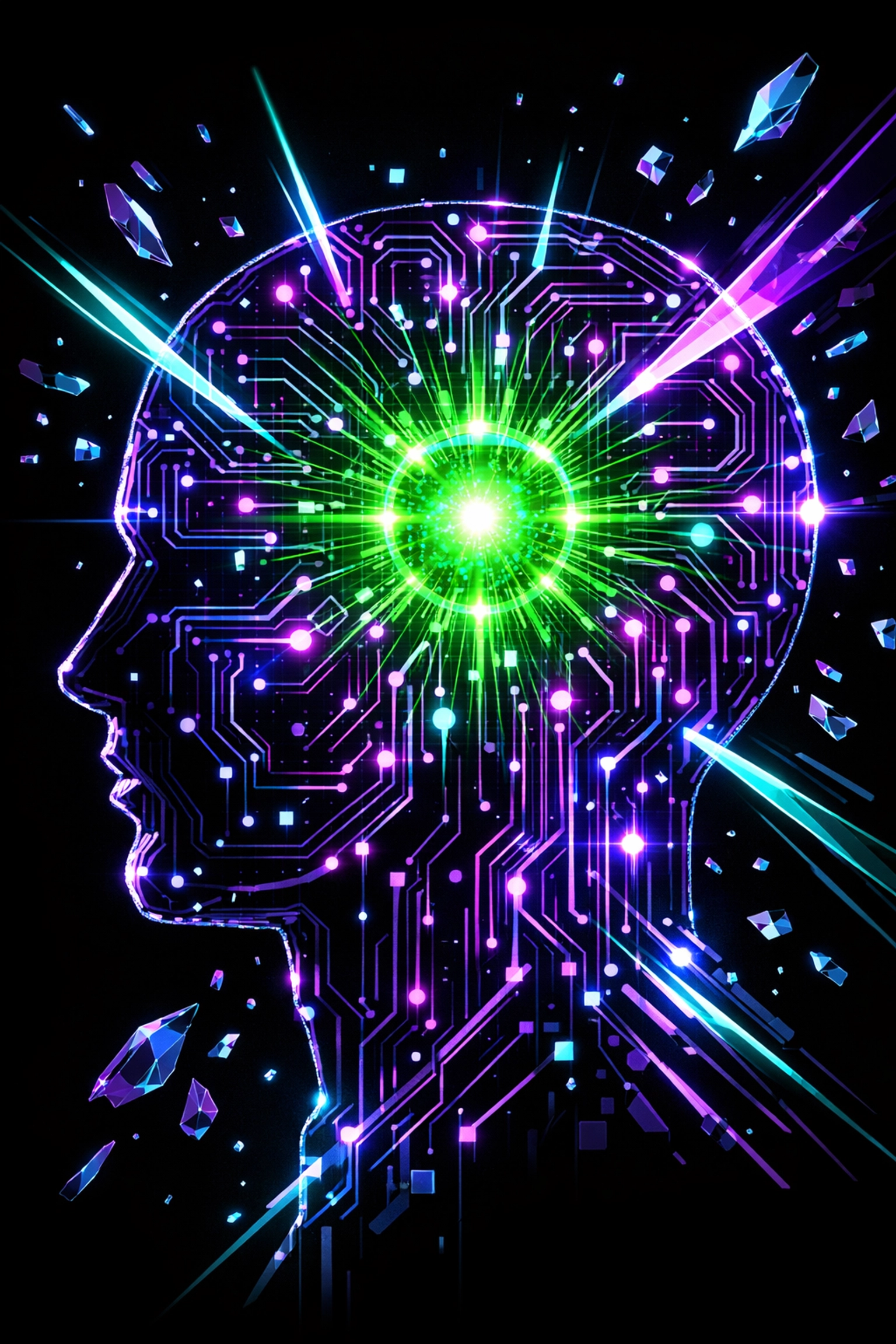 A glowing digital mind representing a student's Readiness Score and predictive career success.