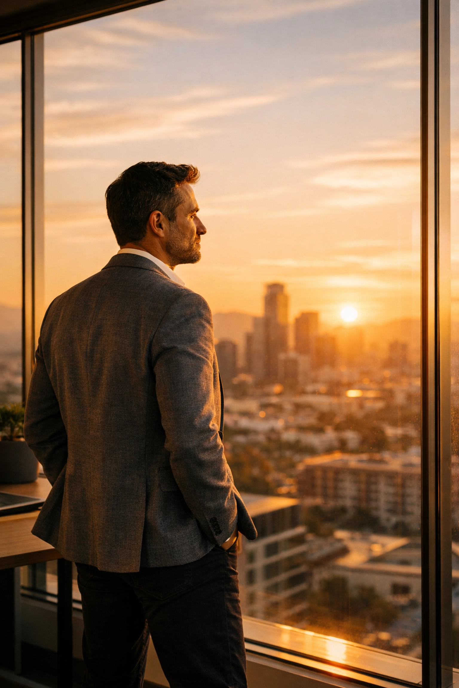 Emprendedor buscando claridad y planificación estratégica en su empresa con objetivos SMART.