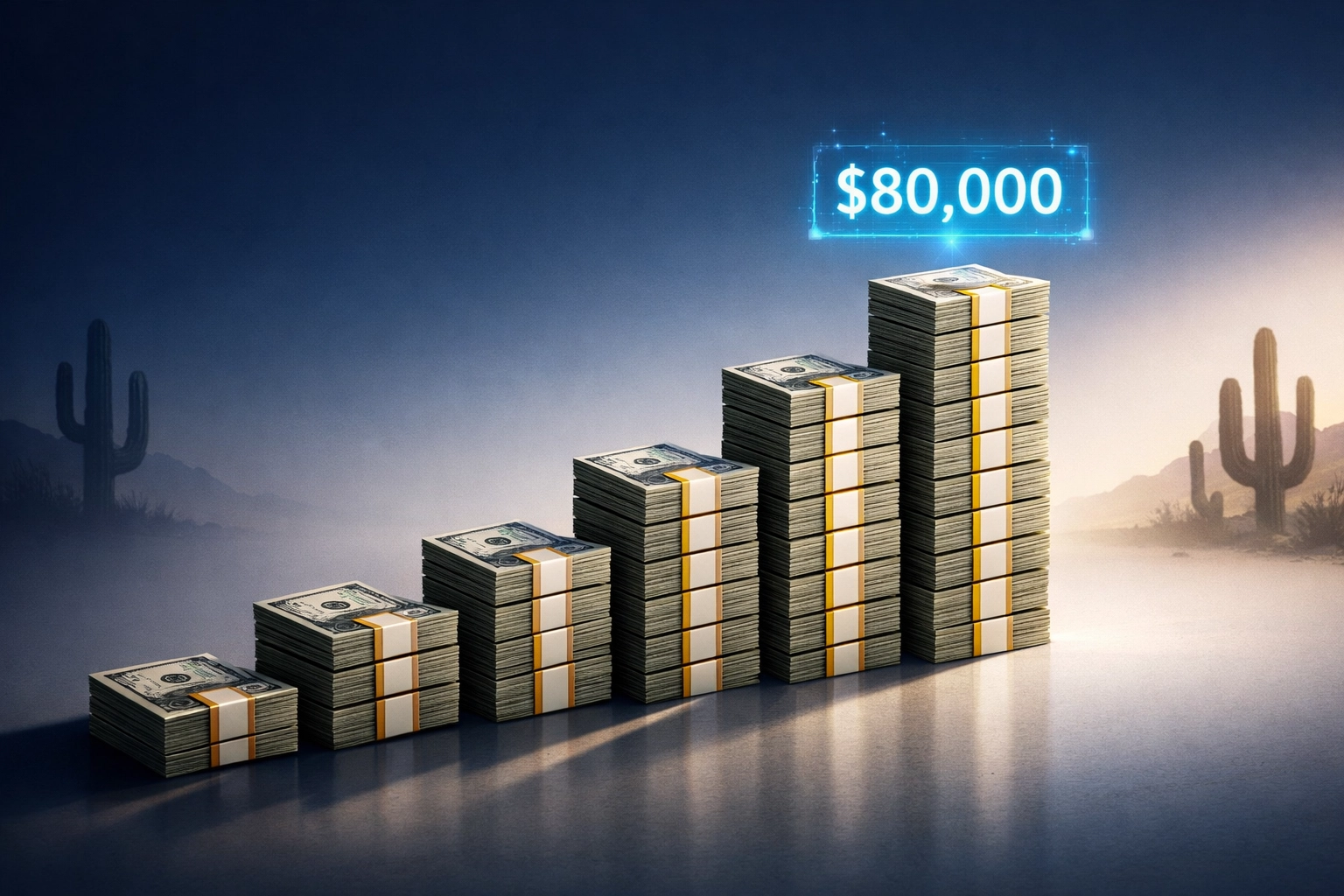 Property tax savings visualization showing $80,000 in long-term veteran benefits