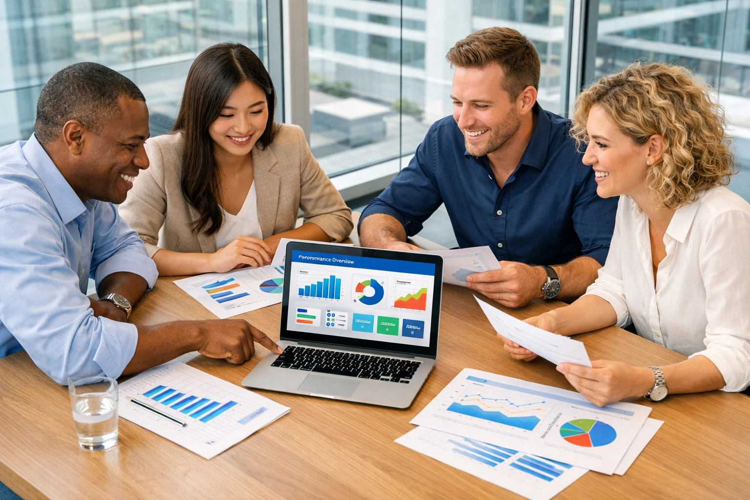 ServiceNow consulting team conducting quarterly business review with performance analytics