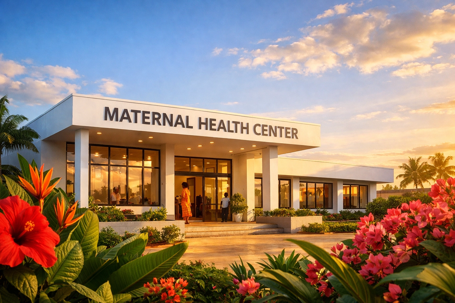 Modern maternal health facility in West Africa representing healthcare progress