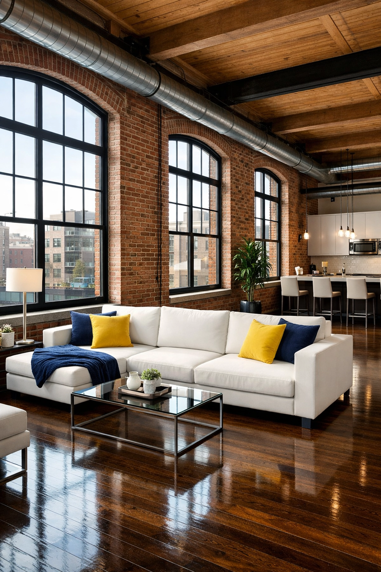 Modern Worcester Canal District loft apartment kept spotless by professional maid services Worcester.