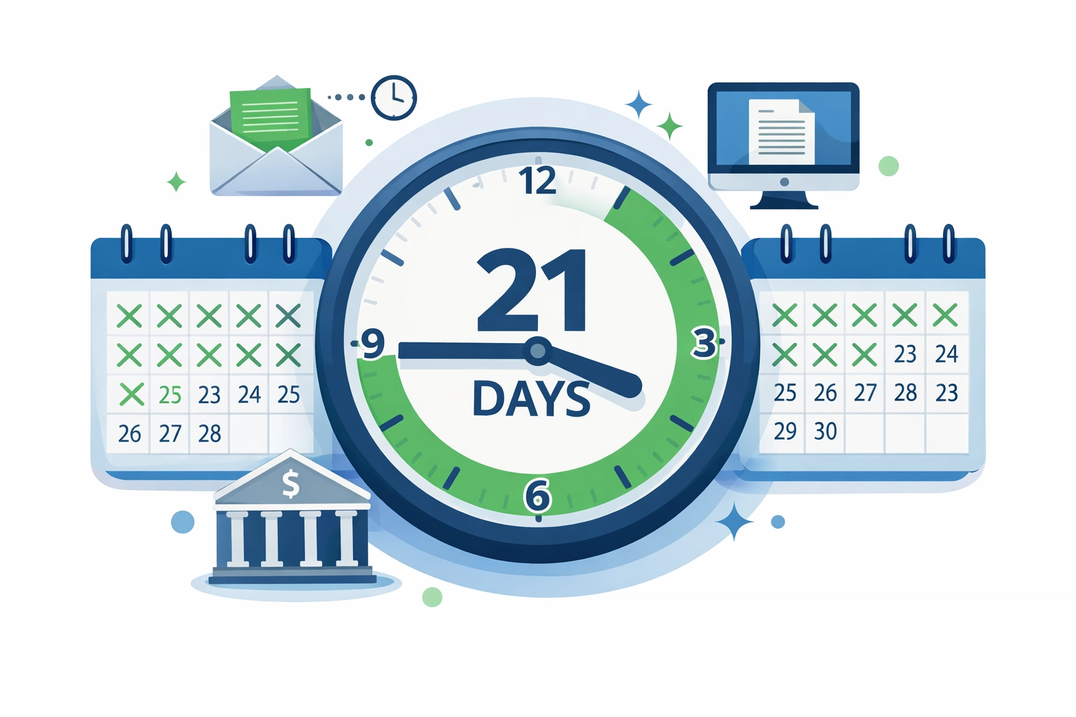 Tax refund processing timeline showing 21-day waiting period for e-filed returns with direct deposit