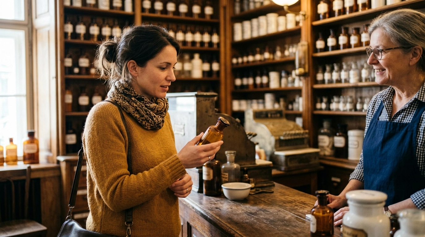 Parent talking to a pharmacist