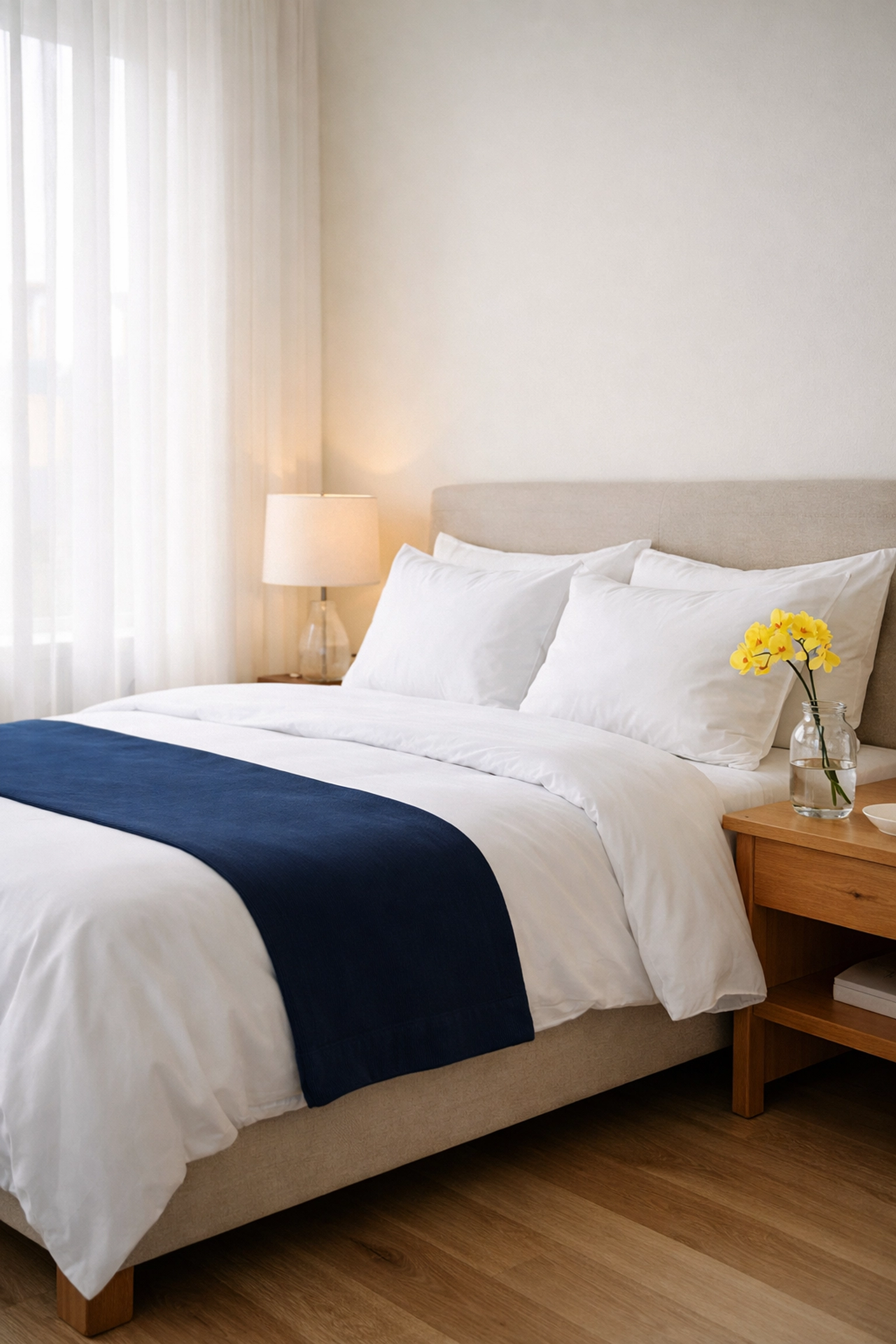 A peaceful master bedroom sanctuary in Lowell MA after a professional deep cleaning service.