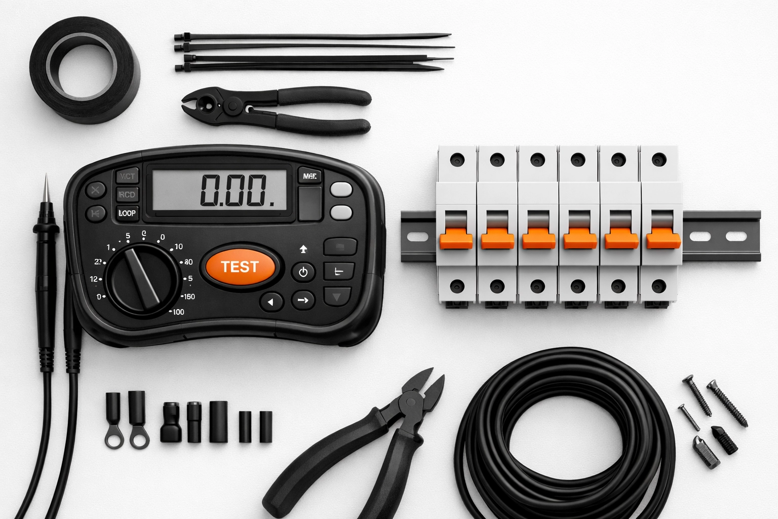 Professionelles Messgerät und Sicherungsschalter für den Elektro-Befund durch Experten in Wien.