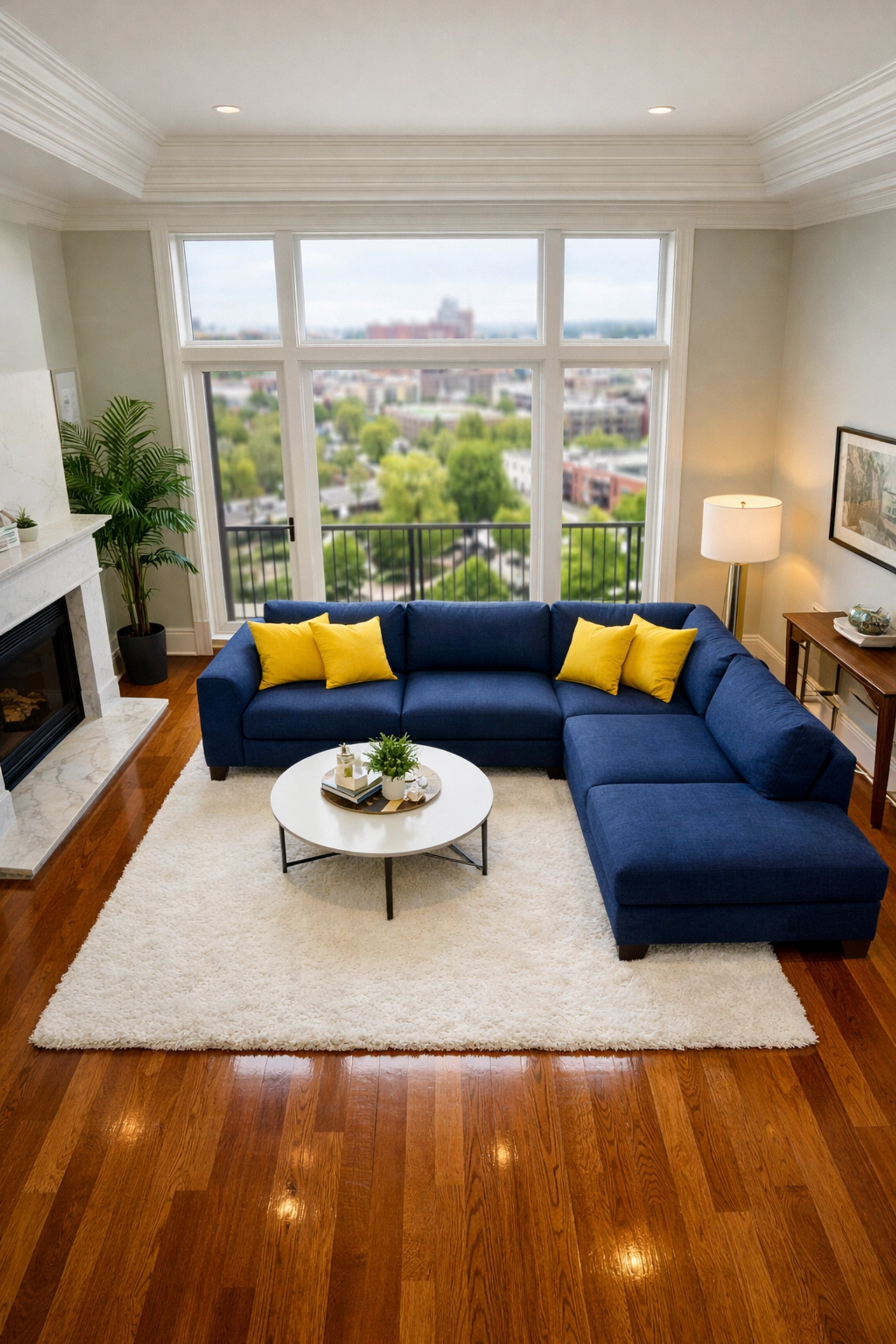 Meticulously clean luxury living room showing the results of professional deep cleaning Worcester.