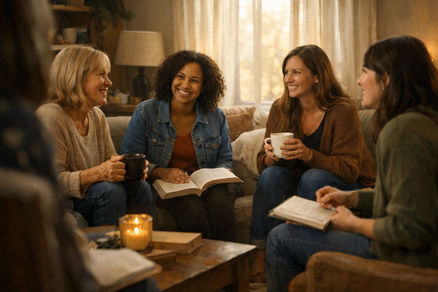 Women’s Bible study group sharing coffee and Scripture at St. Francis Episcopal Church
