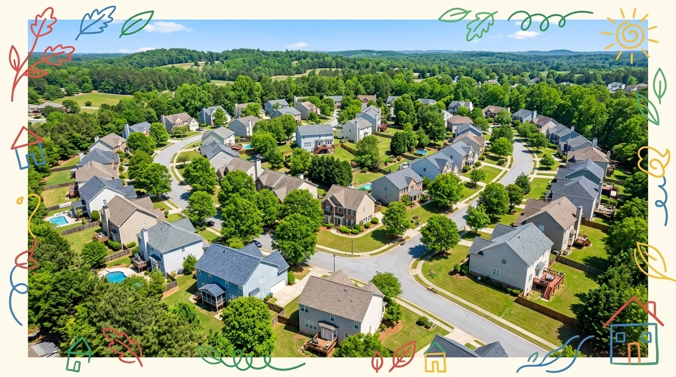 Aerial View of Traditional Kennesaw Neighborhood Aerial View of Traditional Kennesaw Neighborhood