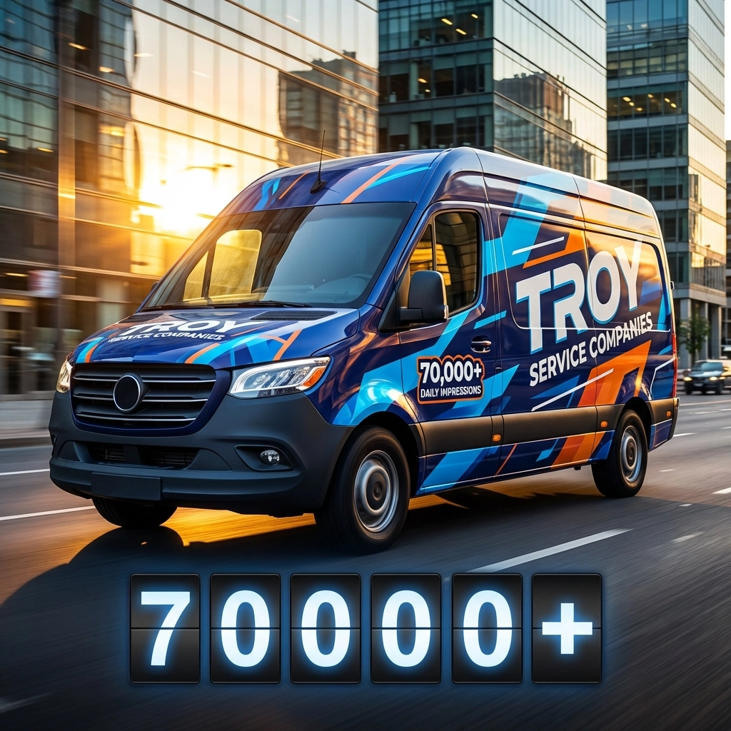 How Troy Service Companies Generate 70,000+ Daily Impressions with One Smart Vinyl Wrap Investment