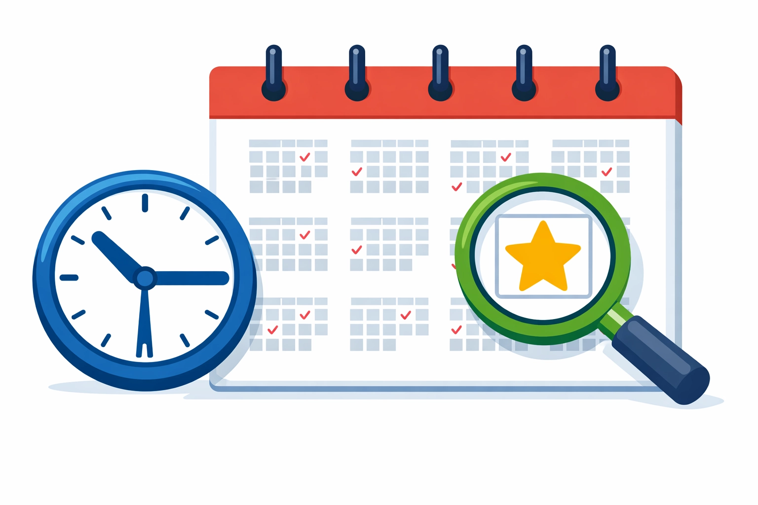 Calendar and magnifying glass highlighting important New Haven tax deadlines and 2026 tax update filing dates.