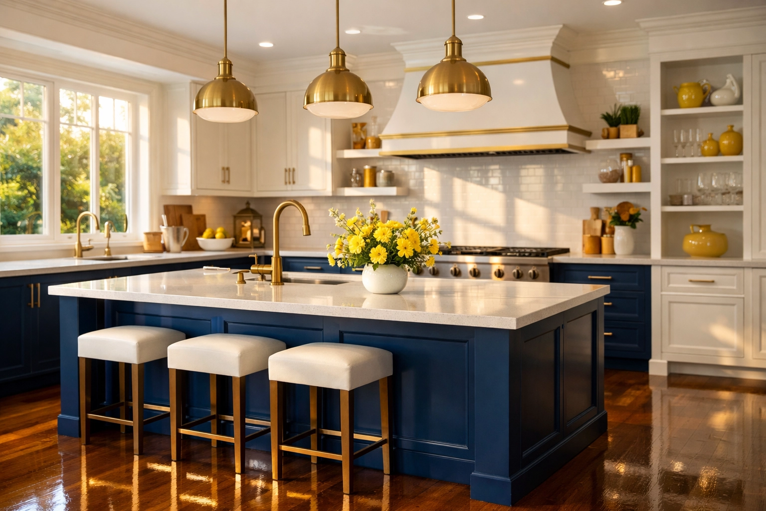 Pristine luxury kitchen in Wellesley, MA, deep cleaned and ready for a special occasion.