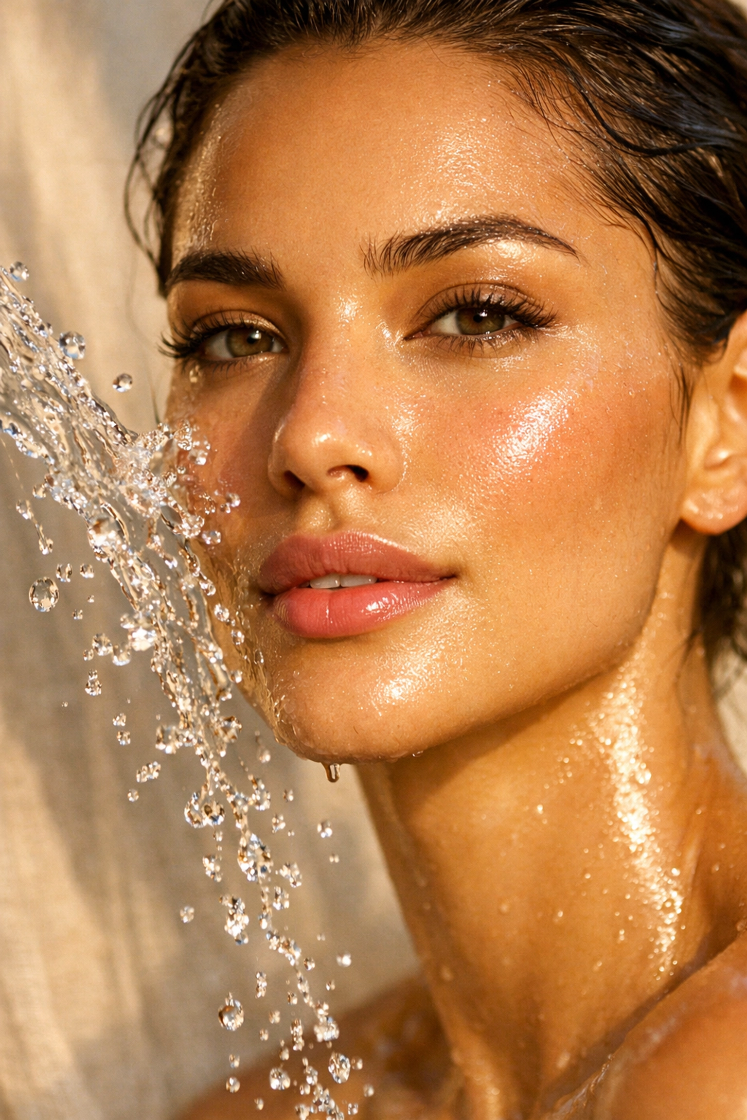 Close-up of clear, hydrated skin showing the visible health benefits of 30 days of sobriety.