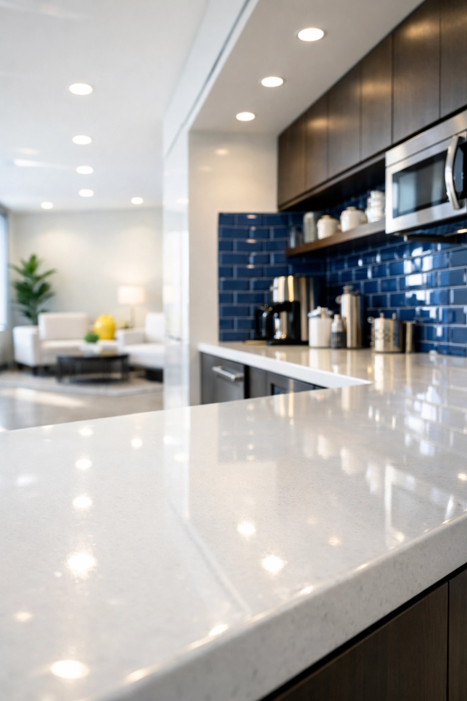 A sanitized executive breakroom and kitchenette reflecting top-tier commercial cleaning for Hudson businesses.