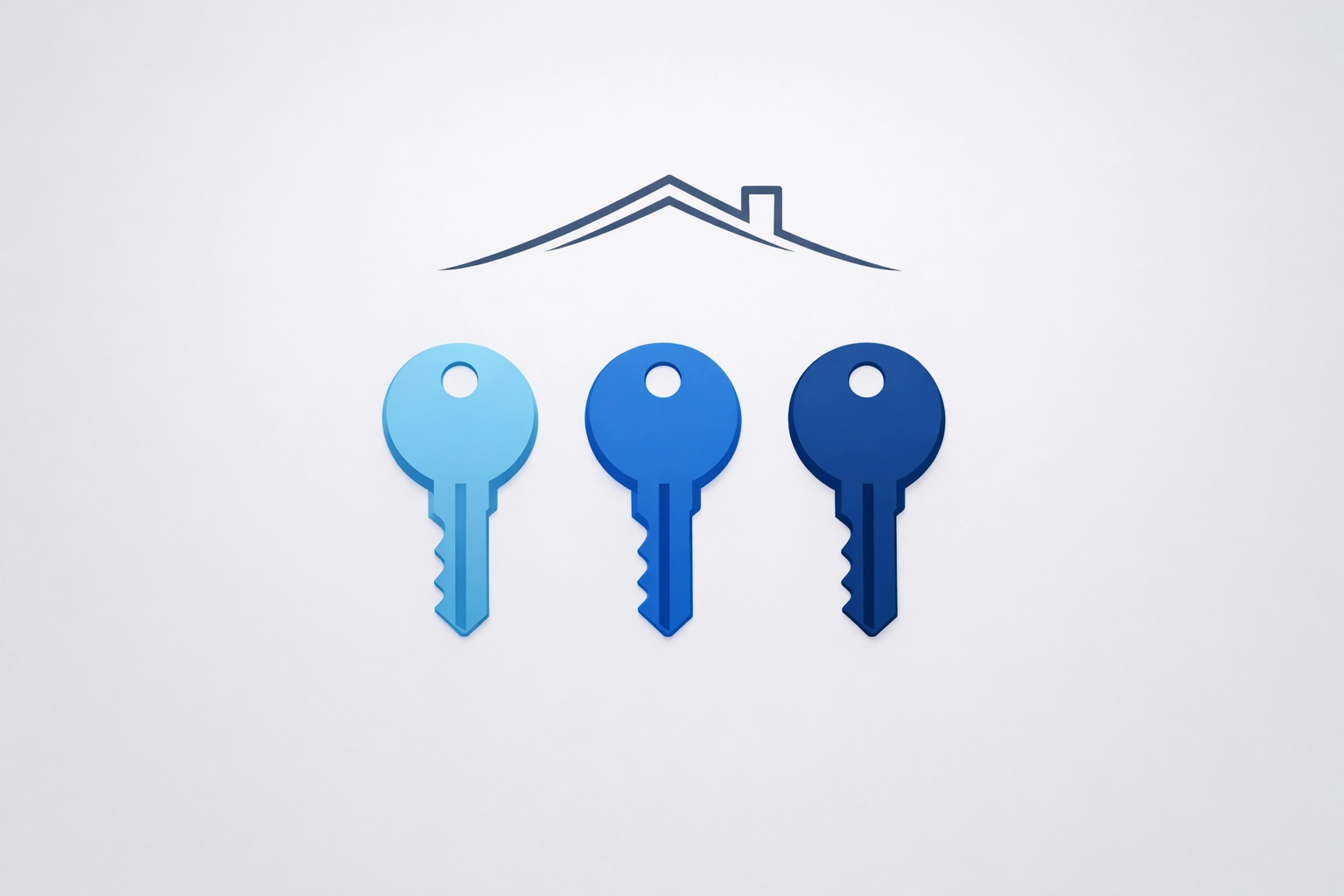 Stylized house keys and roofline illustration showing diverse real estate and financing opportunities.