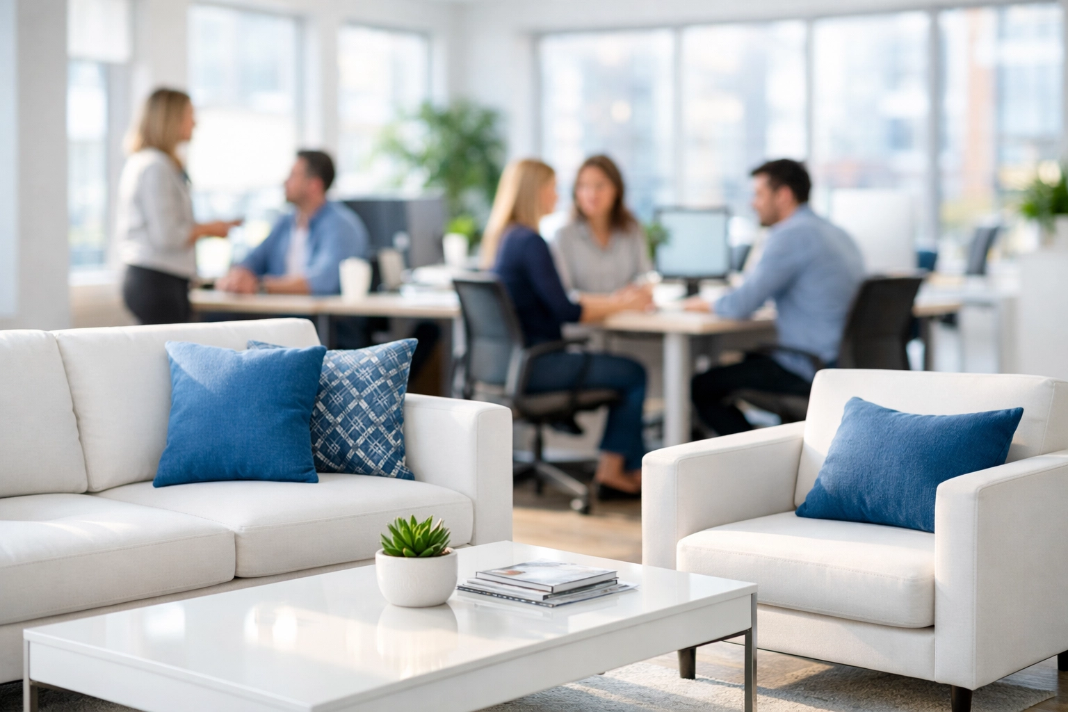 Clean and productive Westborough office environment maintained by professional commercial cleaning services.