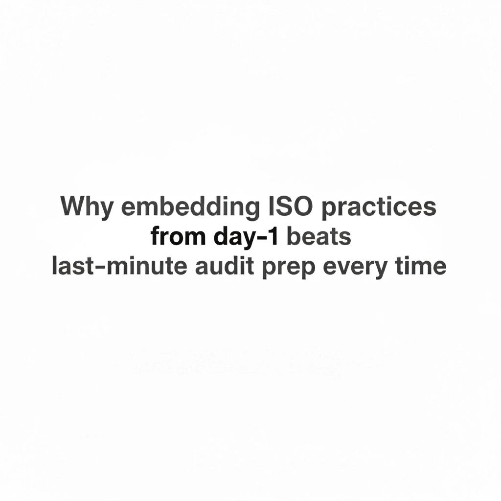 Why Embedding ISO Practices From Day 1 Beats Last-Minute Audit Prep Every Time