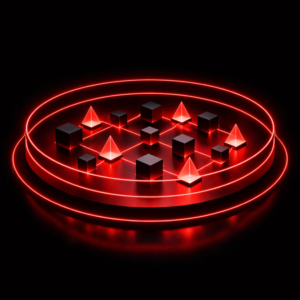 Strategic digital ecosystem with red pathways representing lead capture within Google’s search environment.