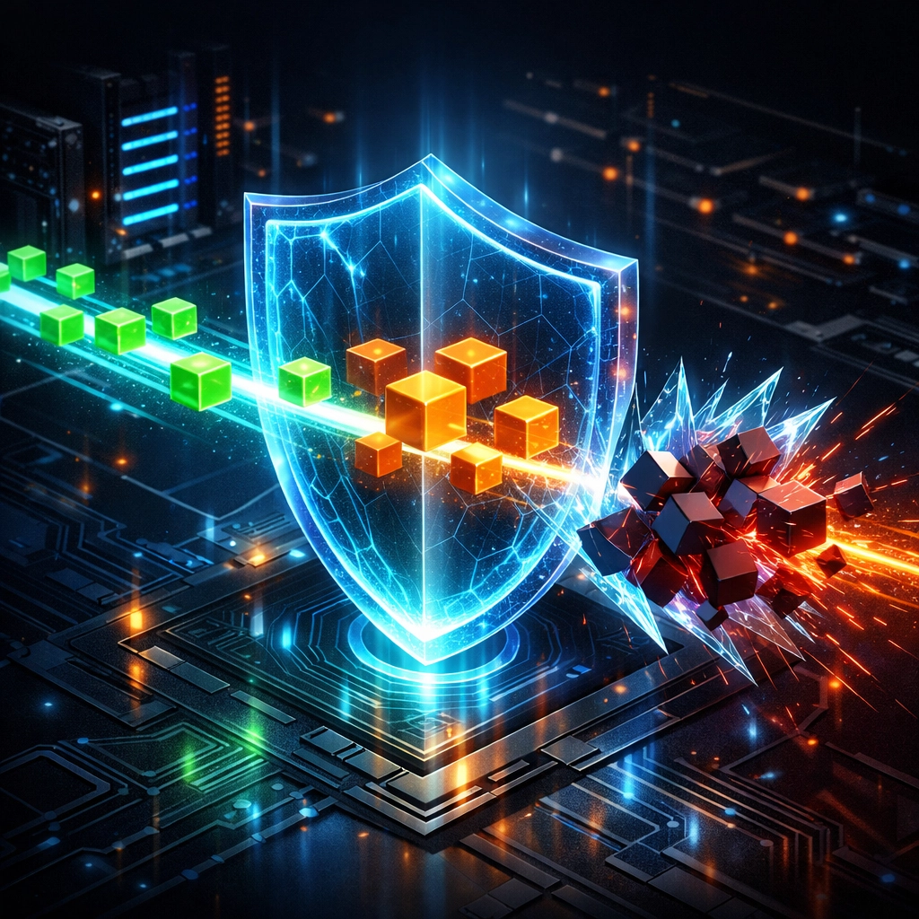 Larecoin.ai security gateway using AI to identify and block fraudulent blockchain transactions in real-time.