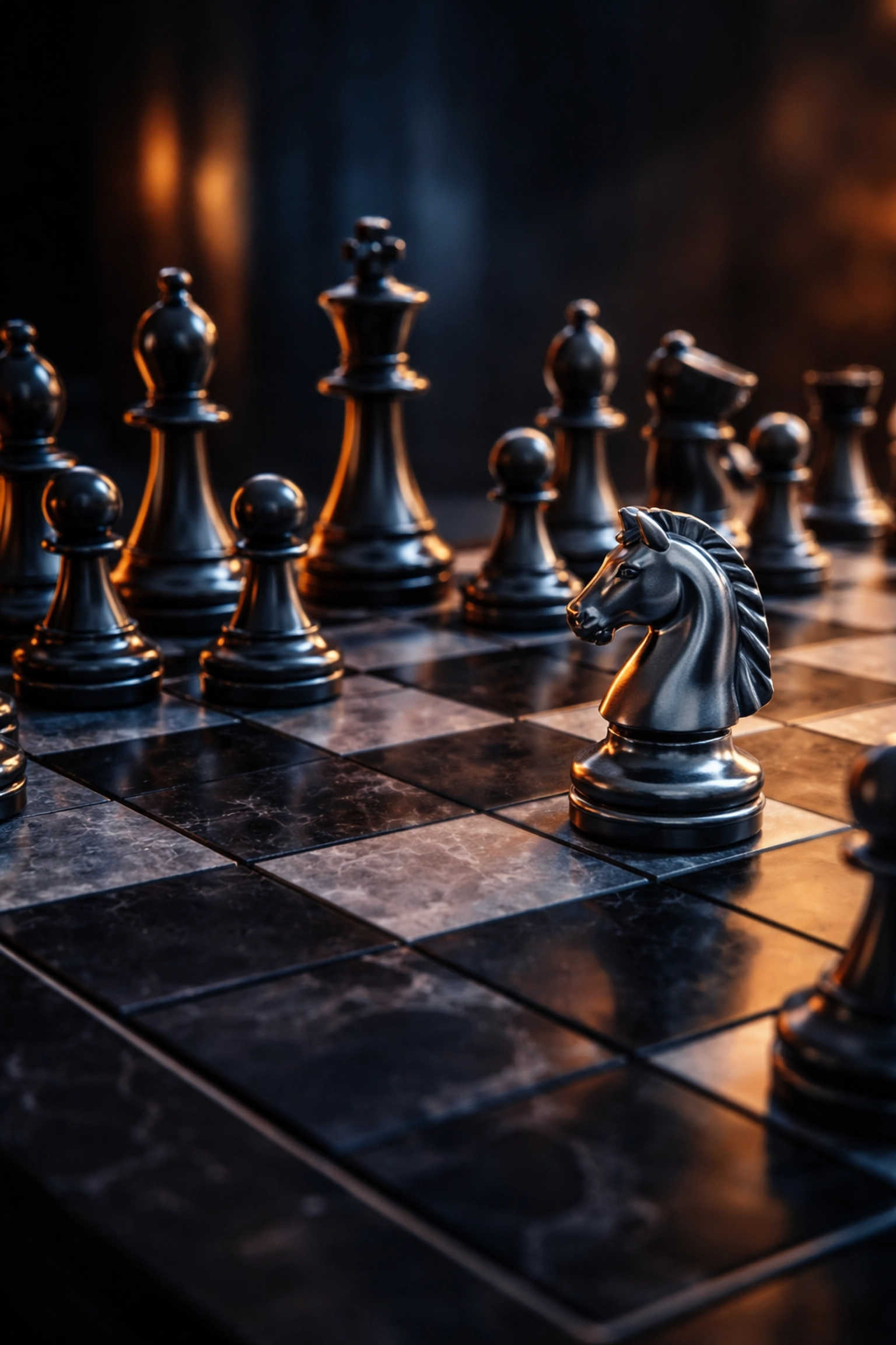 Close-up of a chessboard mid-game highlighting strategic defensive moves, representing risk management in hedge funds