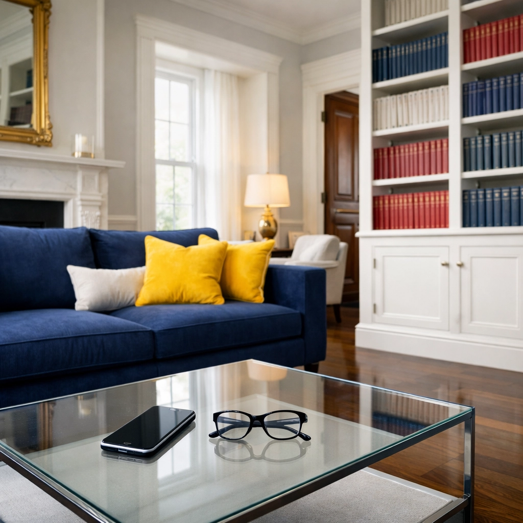 Spotless modern living room in a Worcester home showing professional house cleaning Worcester MA standards.