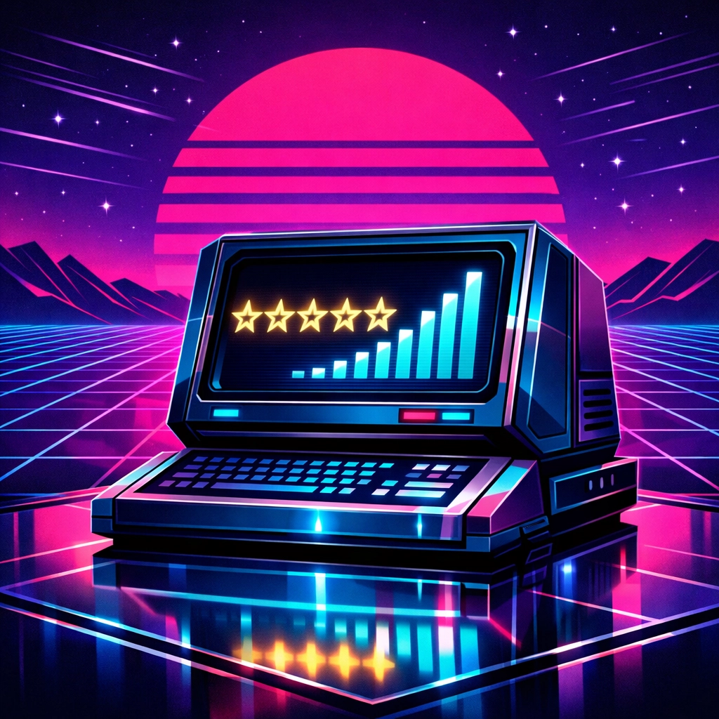 Neon dashboard showing star ratings for Michigan car dealership review management and local SEO.