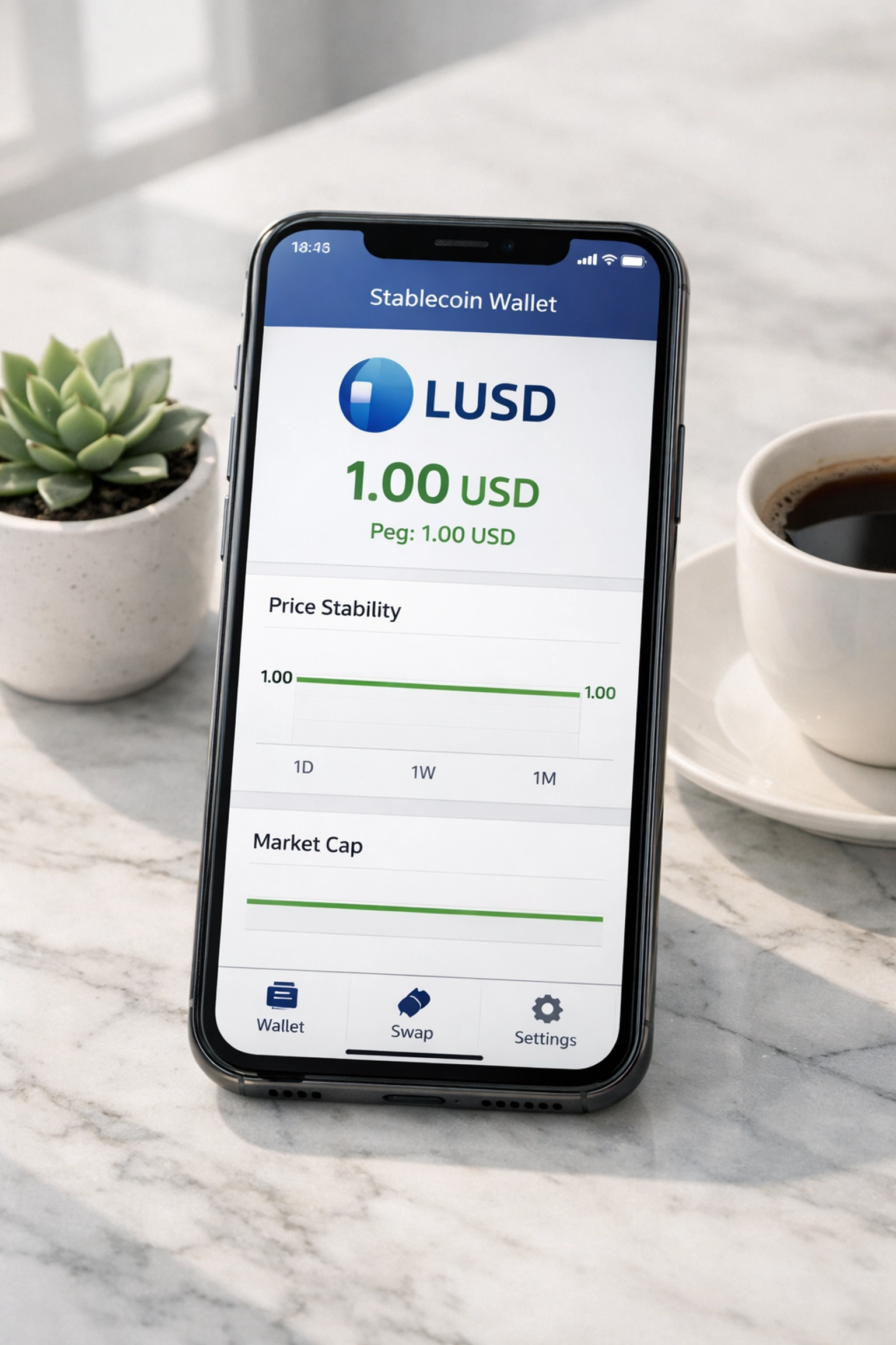 LUSD stablecoin wallet showing 1:1 USD peg for stable crypto merchant payments