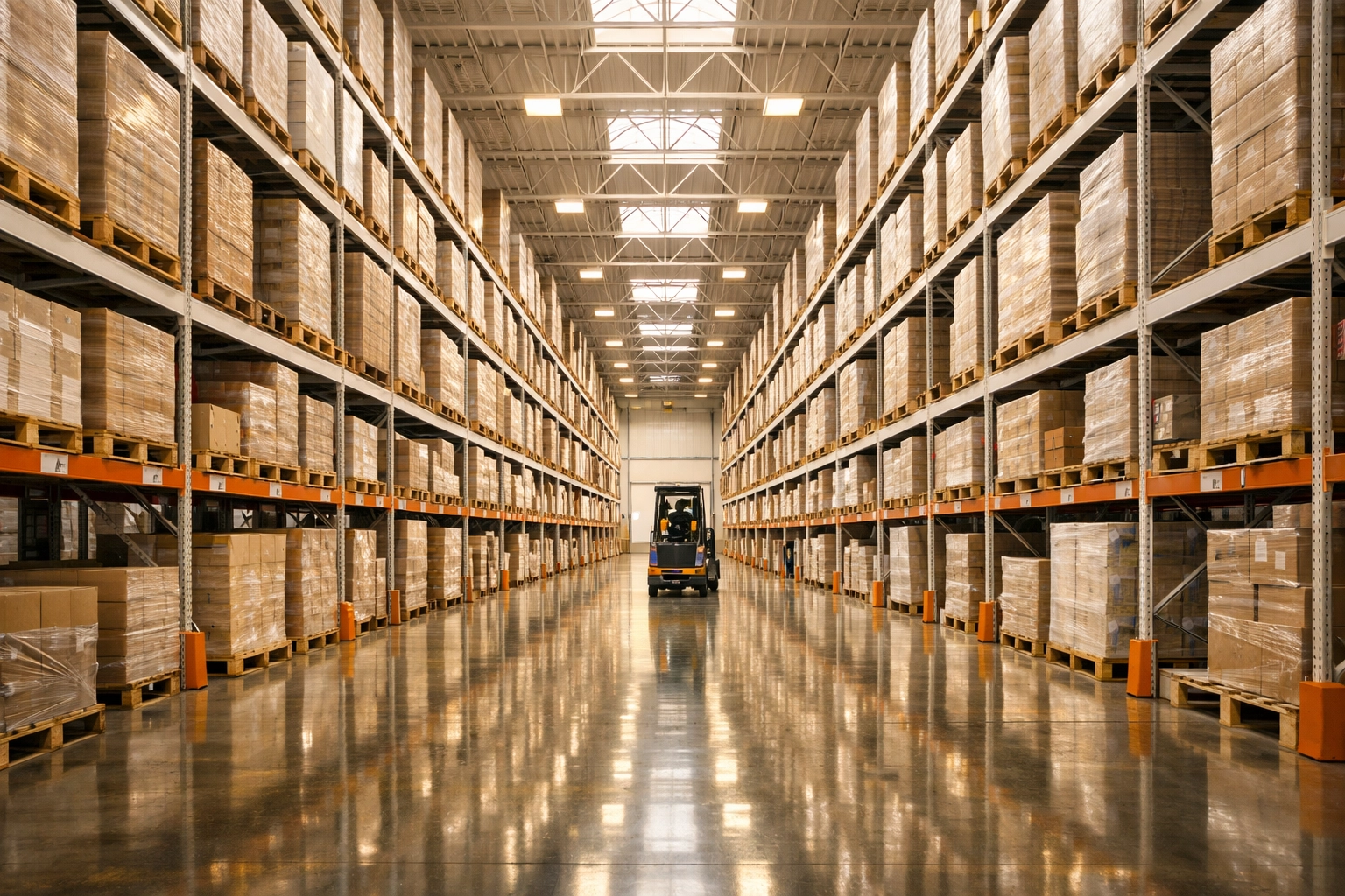 A modern, organized Indianapolis distribution center showing logistics excellence and efficiency.
