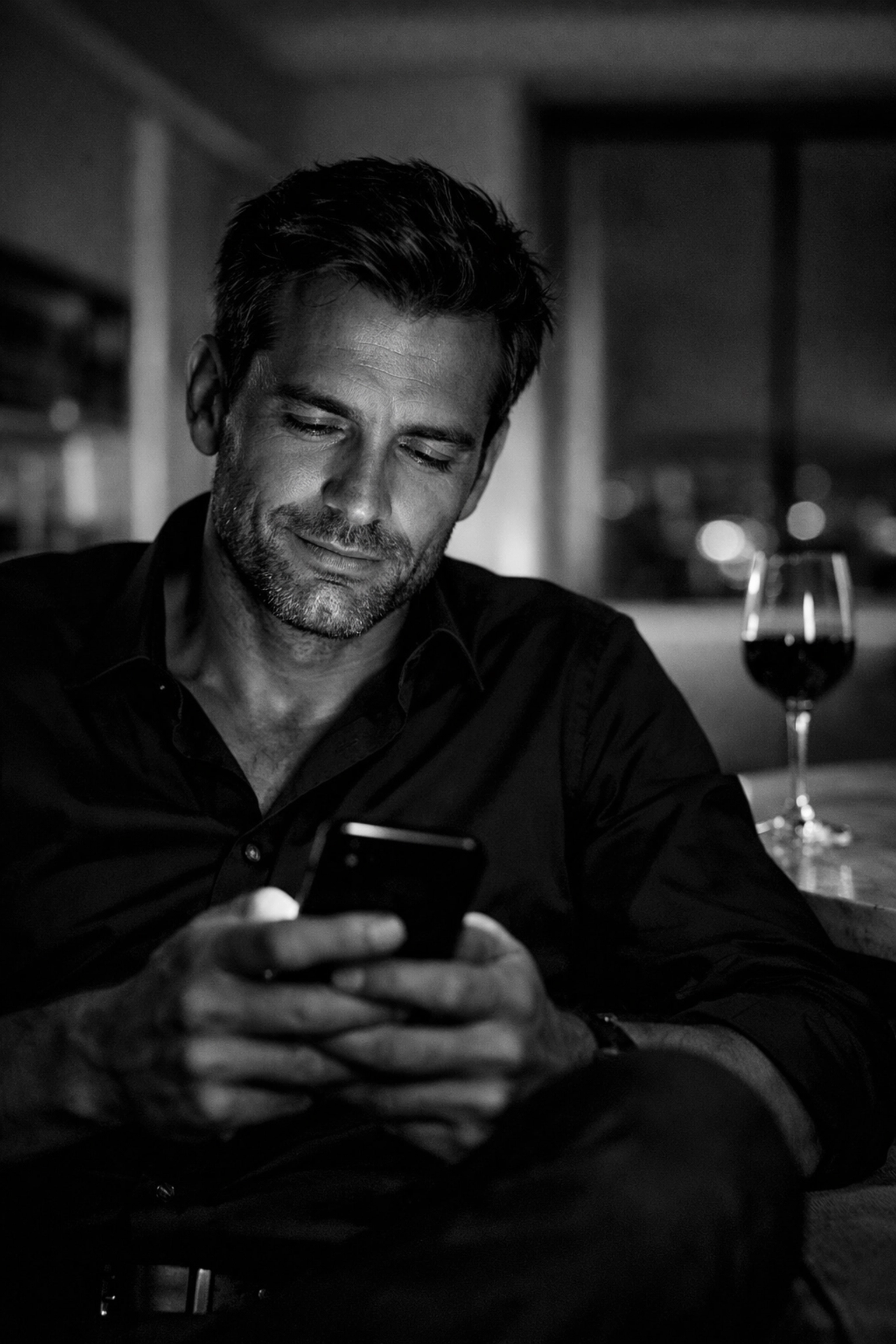 Man looking at dating apps with exhaustion, highlighting the low ROI for professionals dating.