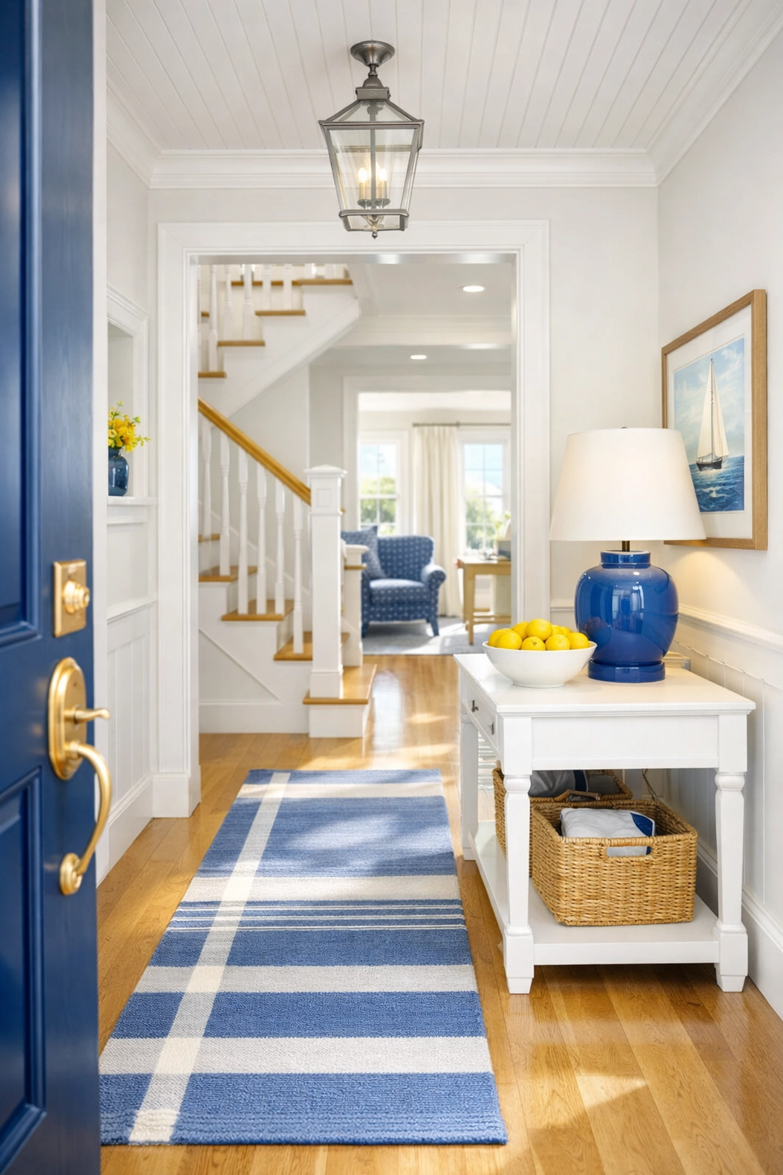 A clean and welcoming Cape Cod home entryway after a professional residential deep cleaning.