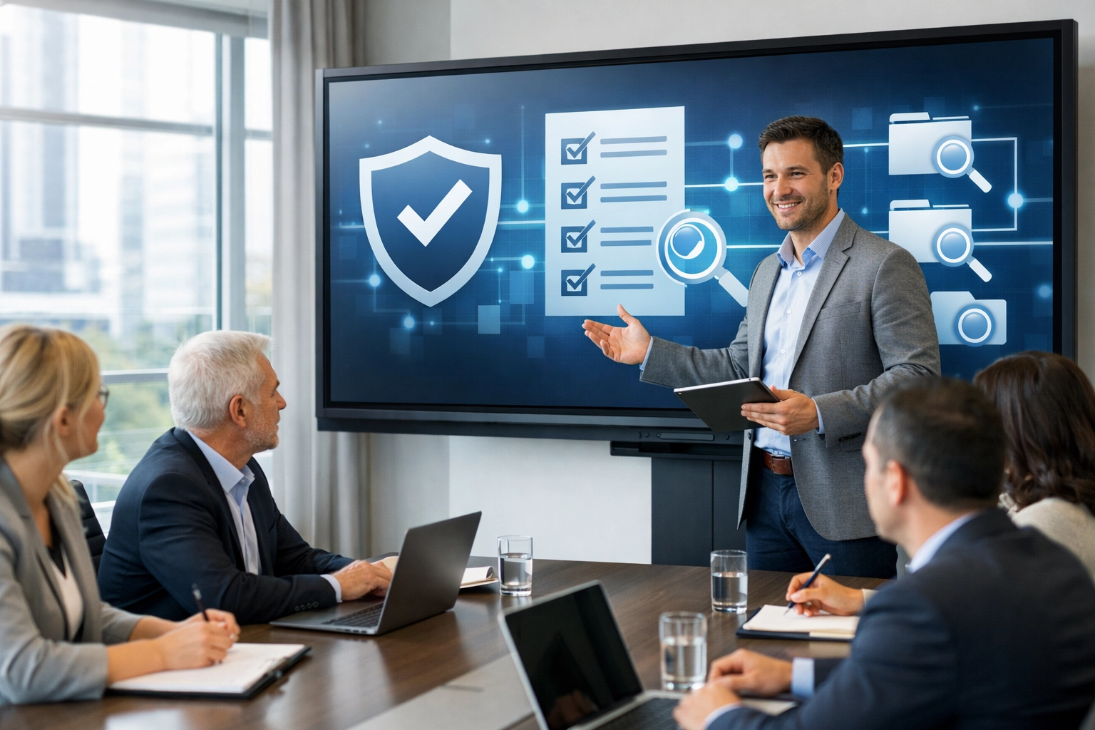 ServiceNow consulting services expert presenting ROI audit findings to business executives