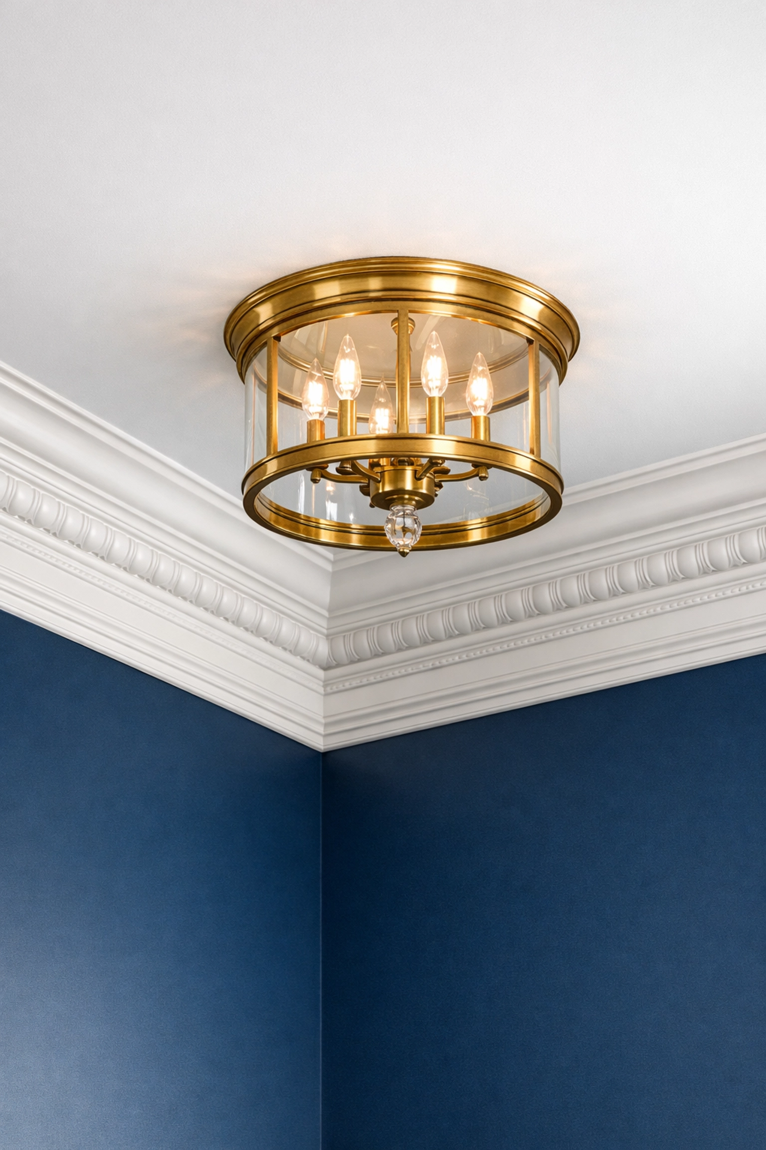 Dust-free crown molding and light fixture showcasing professional move-in cleaning services in Wellesley.