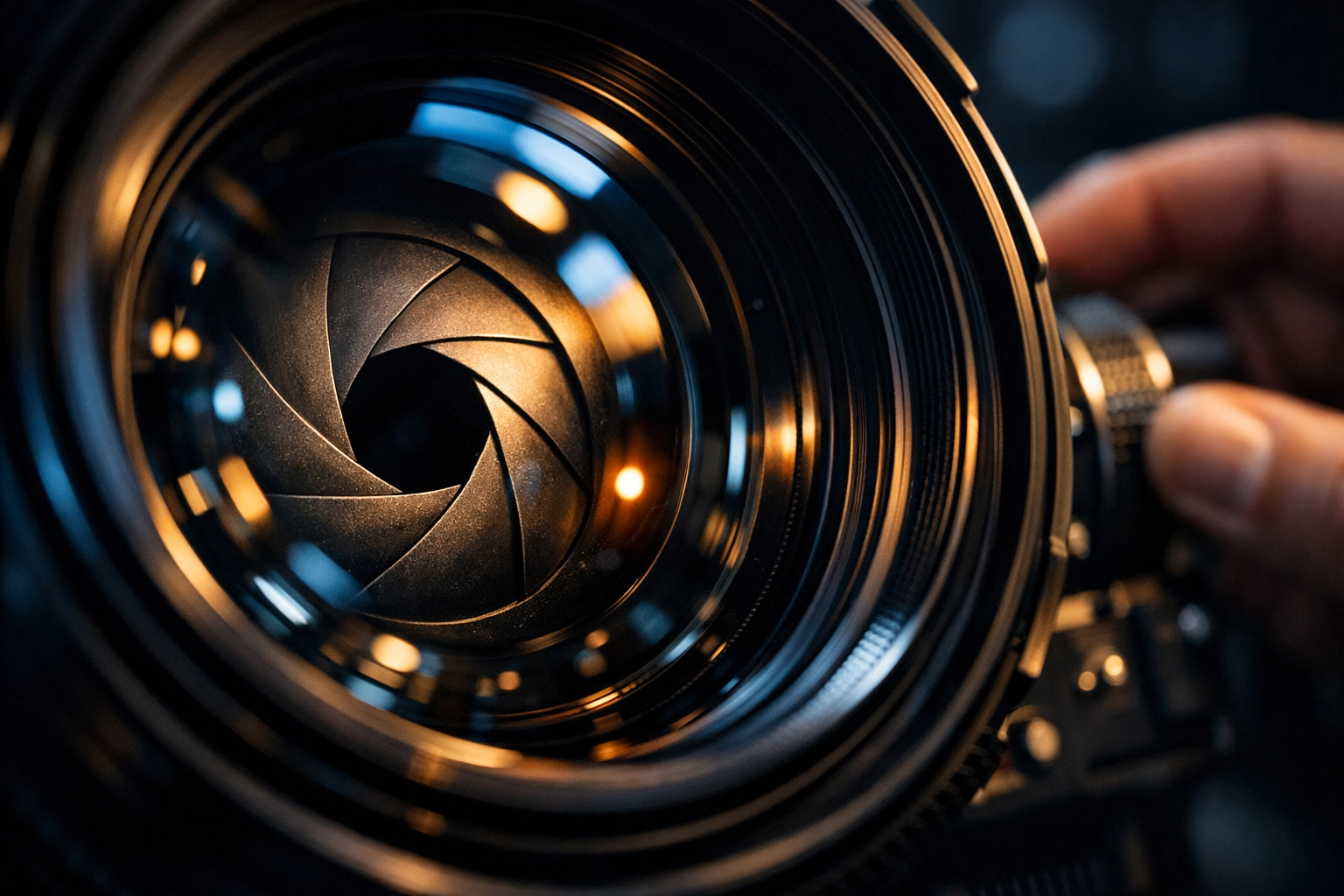 Detailed camera lens aperture blades illustrating light control for photography 101 beginners.